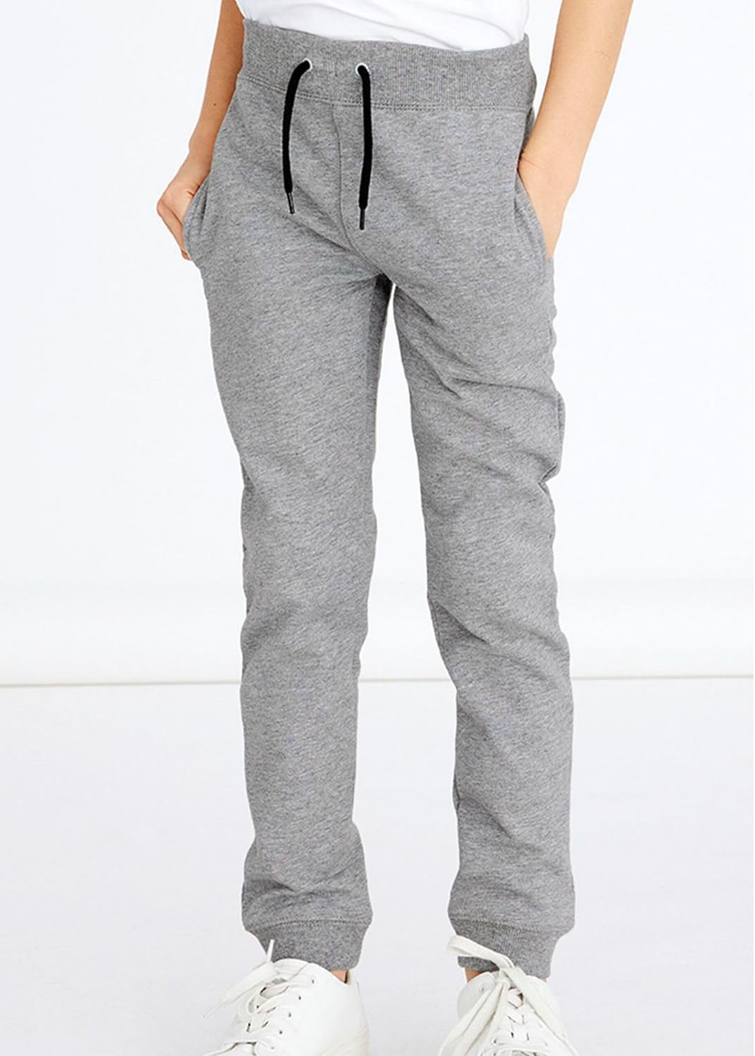 Detalle de NAME IT Boy Jogginghose Brush-Effekt – Bio-Baumwolle, lockerer Sitz mit Kordelzug