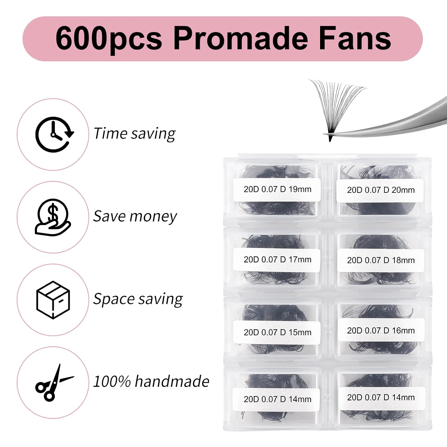 Thumbnail 1 de FADLASH 20D Premade Fans 600 pcs 💄