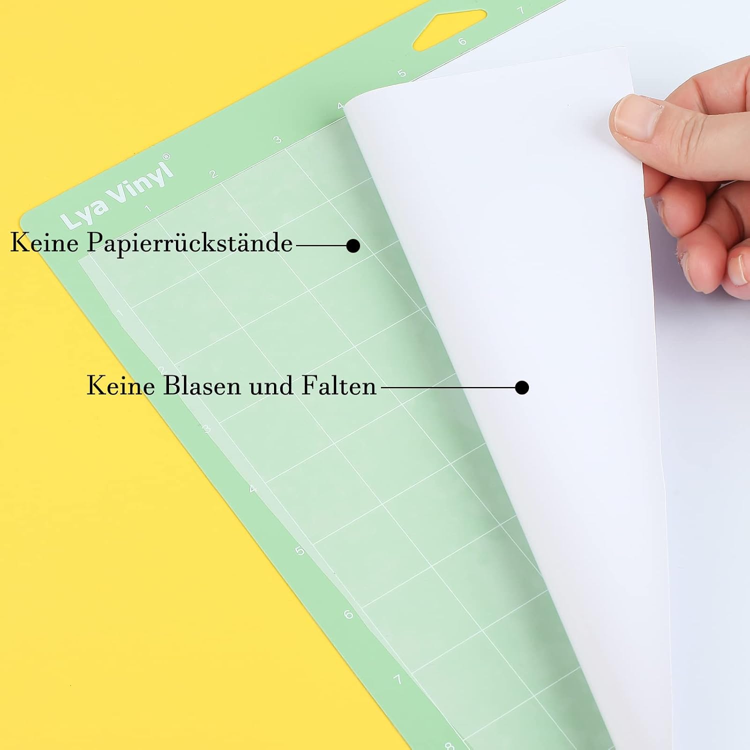 Detalle de Lya Vinyl Glänzend Weiß Plotterfolie auf PET-Carrier – 30,5 × 500 cm für Cricut & Plotter