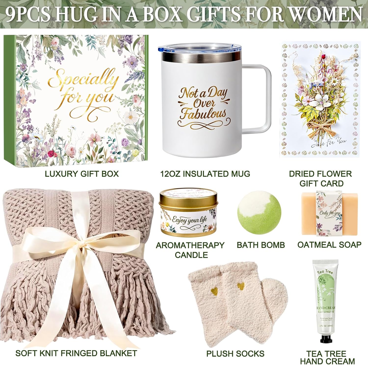 Detalle de BodyRefresh BodyRefresh-03 Self-Care Gift Basket with 9 Comfort and Spa Essentials