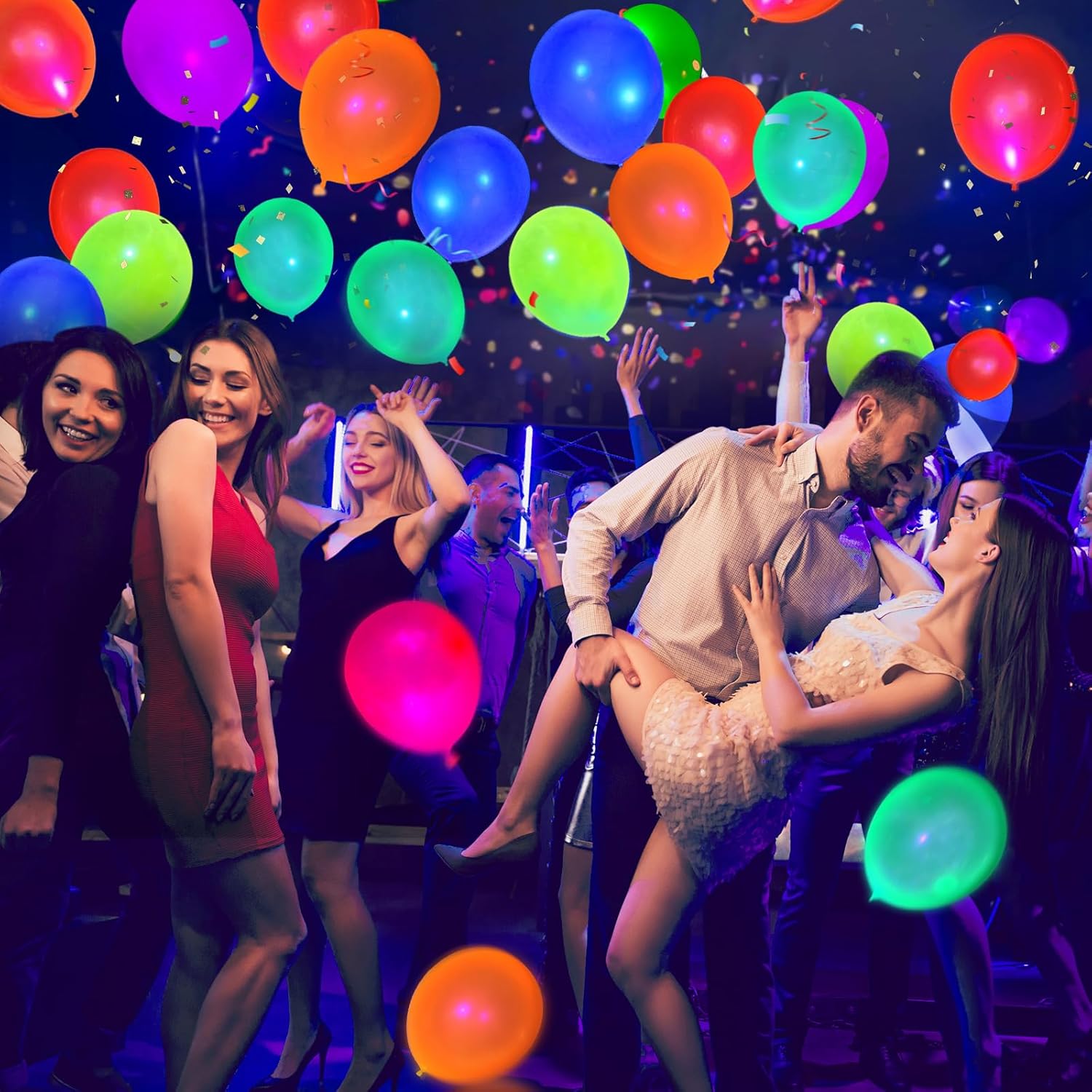 Thumbnail 6 de UV Neon Balloons 100 pcs 12 in 🎈