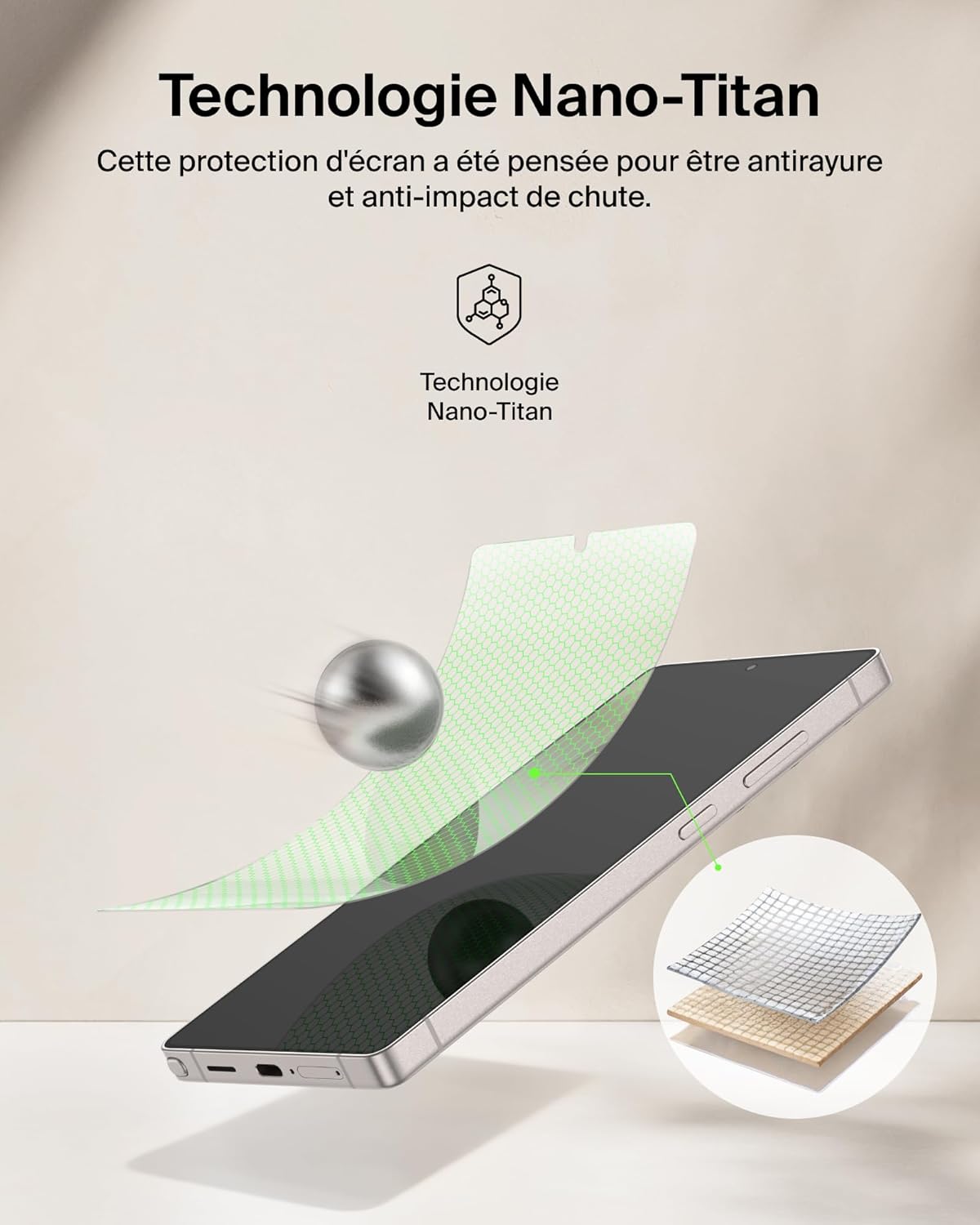 Thumbnail 5 de Belkin ScreenForce Titan EcoGuard Protection d'Écran avec Filtre Lumière Rouge pour Samsung Galaxy S26 Ultra