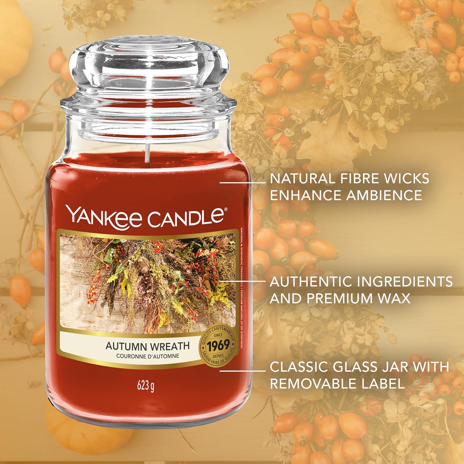 Detalle 2 de Yankee Candle Couronne d'automne 150 h 🕯