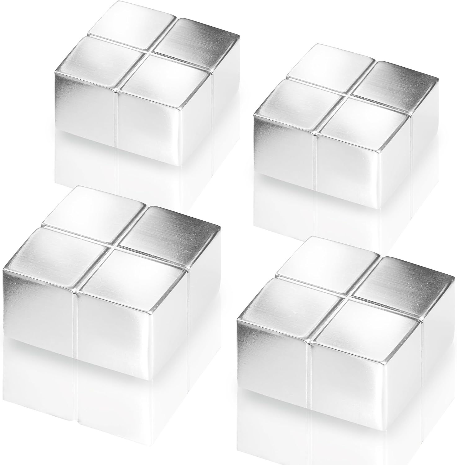 Detalle de SIGEL BA705 neodymiummagneten, 2 x 2 x 1 cm, N45, zilver, 4 stuks