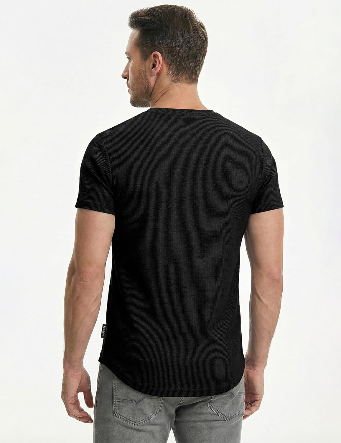 Thumbnail 2 de JMIERR Men's Muscle Slim Henley Shirts – Crewneck Longline Tee for Gym & Everyday Wear