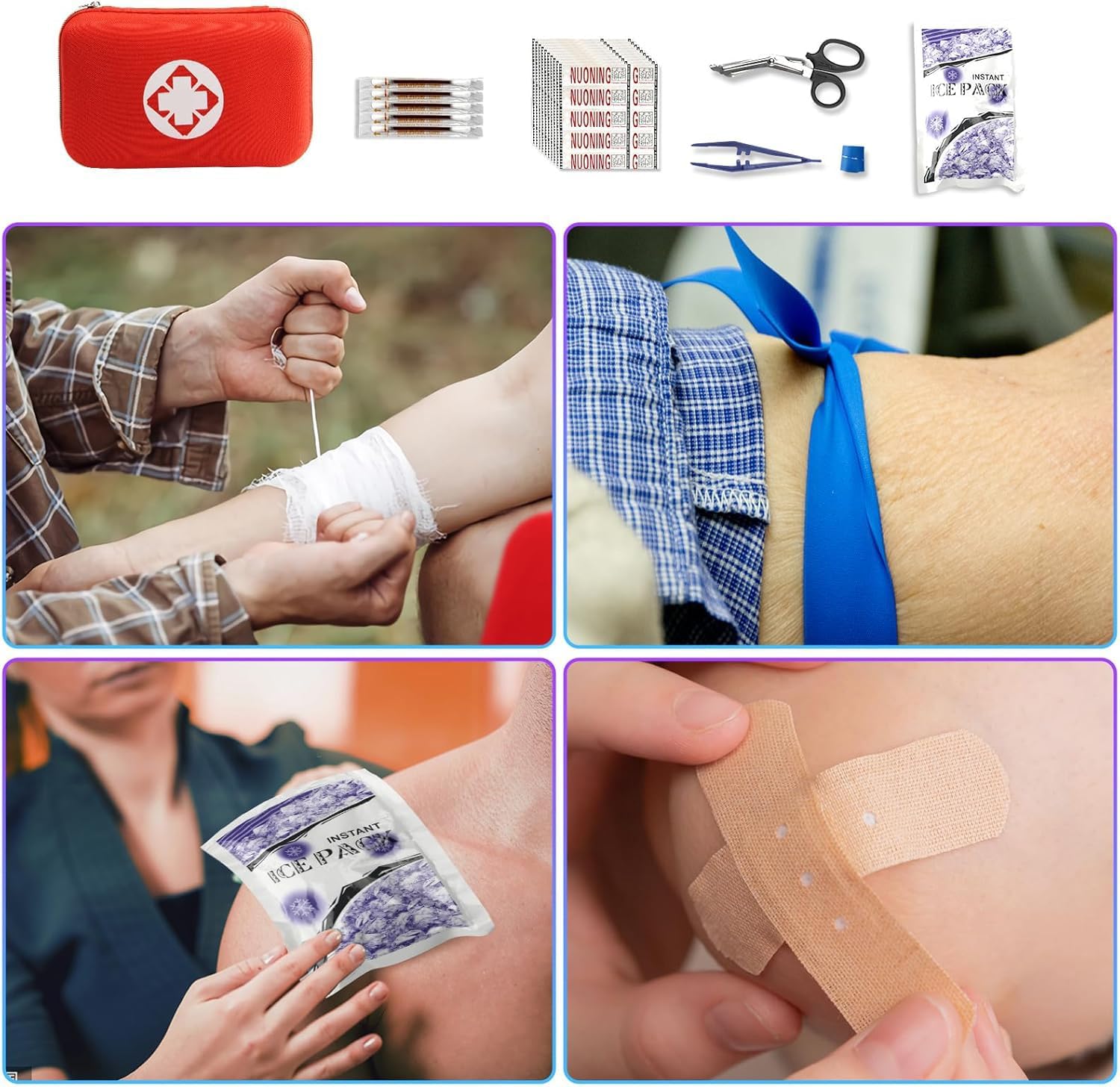 Detalle 2 de Car First Aid Kits 275-Piece EVA Emergency Kit for Home, Travel, and Hiking