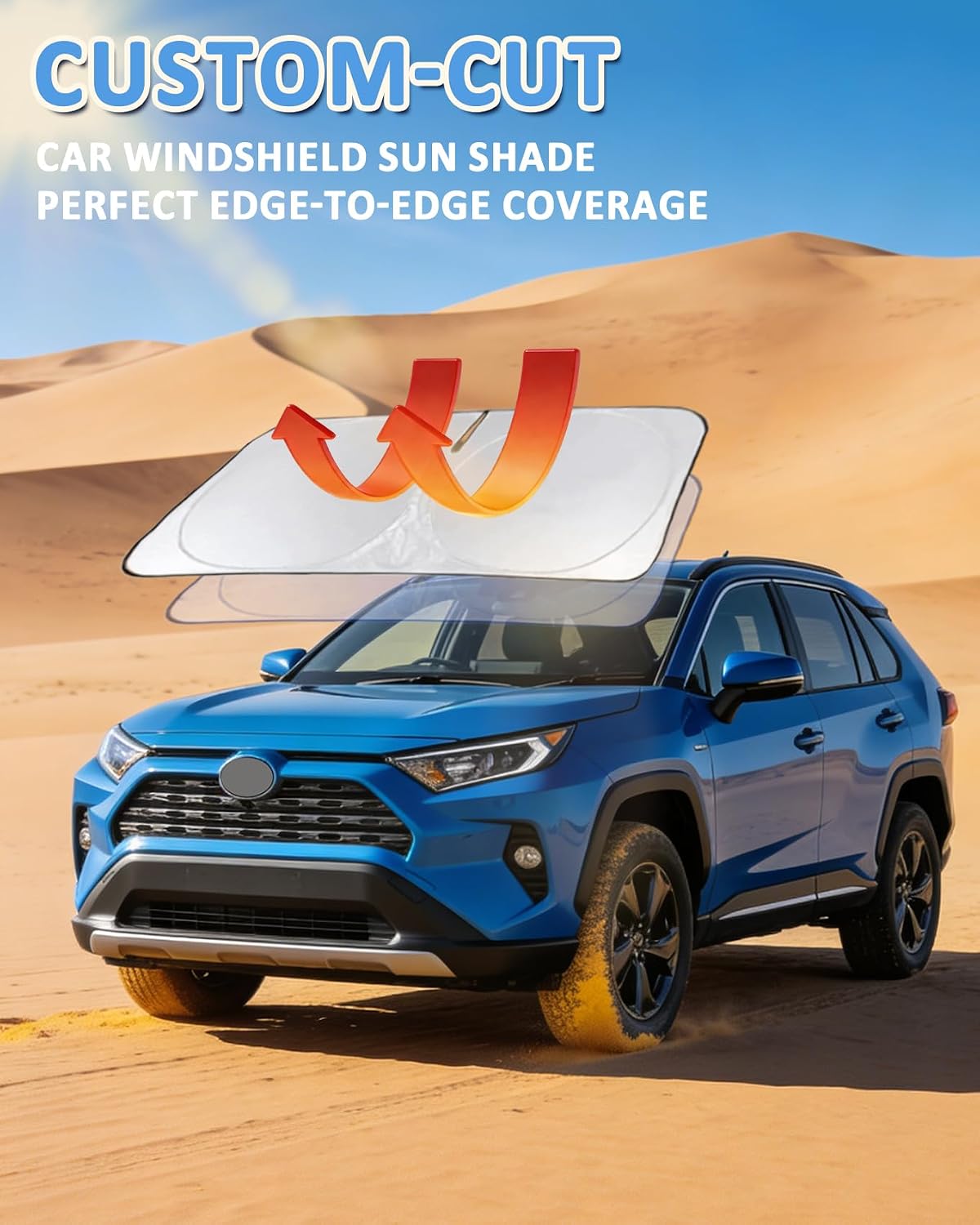 Thumbnail 4 de Custom-Fit Windshield Sun Shade for Chrysler Pacifica (2017–2026) – Save Interior from Sun and Heat