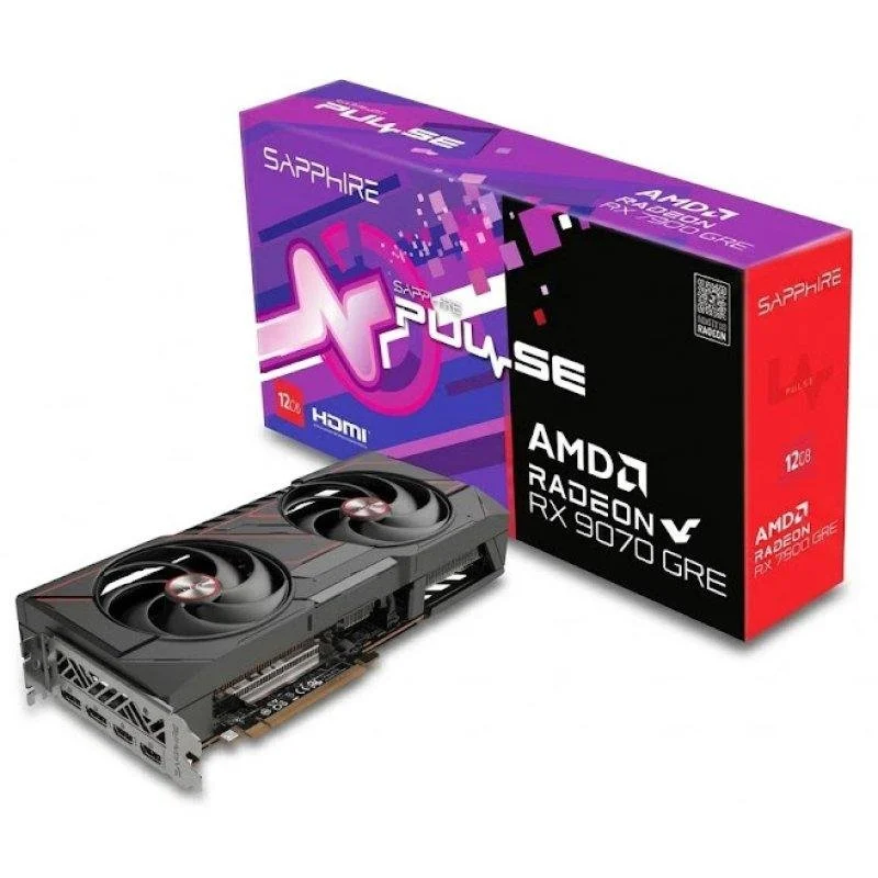 Detalle de Tarjeta Gráfica Sapphire Radeon RX 9070 GRE OC 12GB GDDR6 Dual-X RDNA 4
