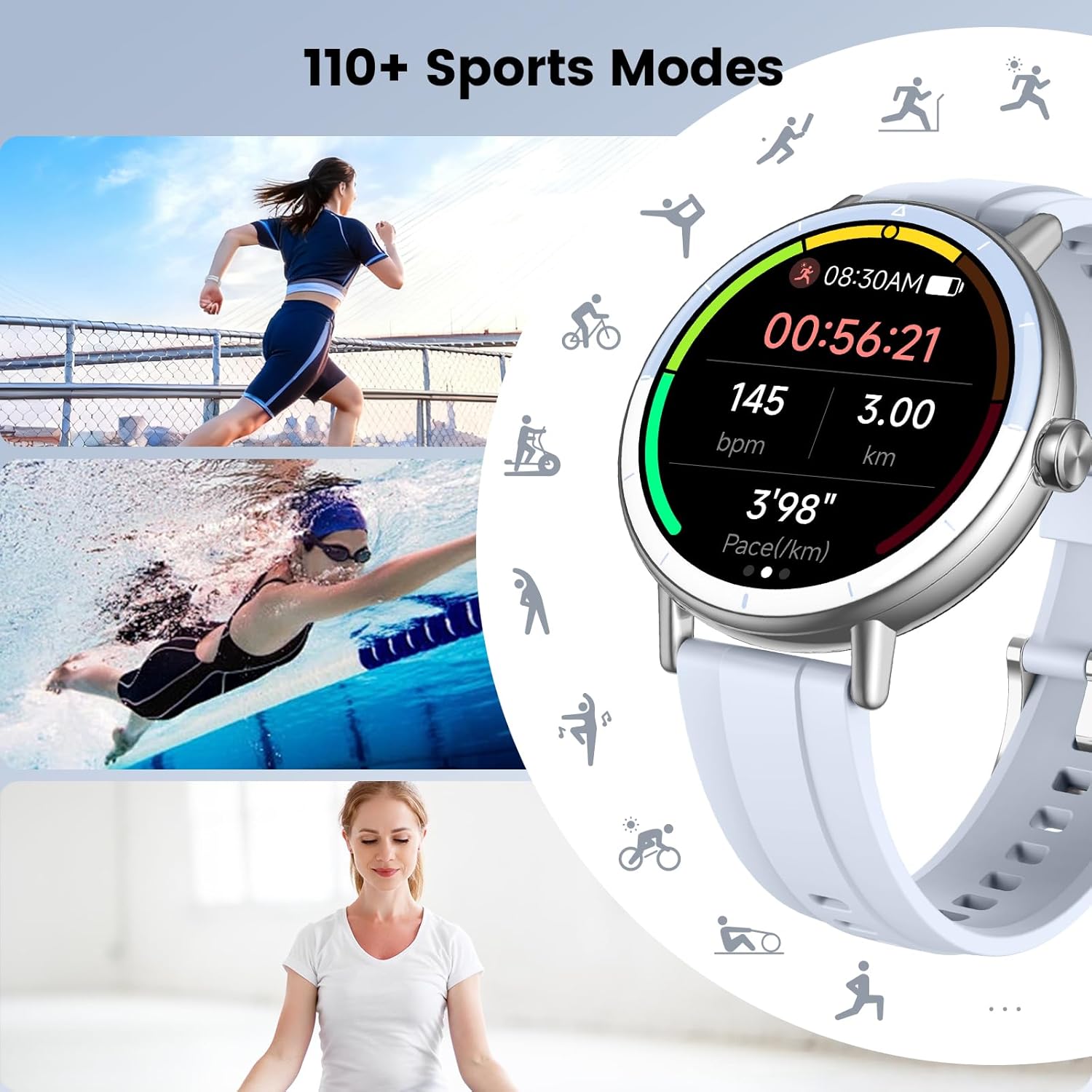 Thumbnail 1 de Cillso DR05 Smart Watch for Women – 1.27" HD Screen, Bluetooth Calls, 110+ Sports, IP68
