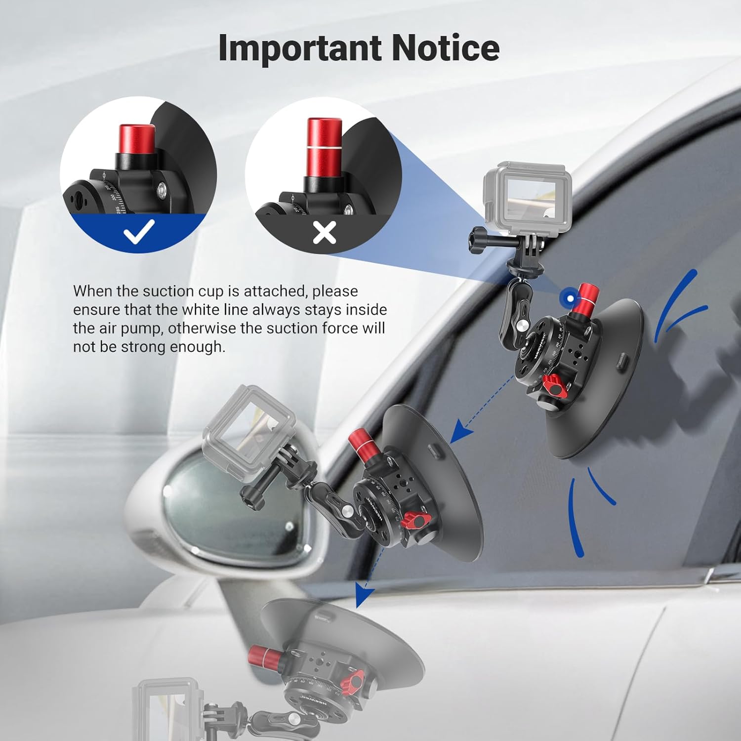 Thumbnail 6 de NEEWER 6" Suction Cup Camera Mount with Ball Head