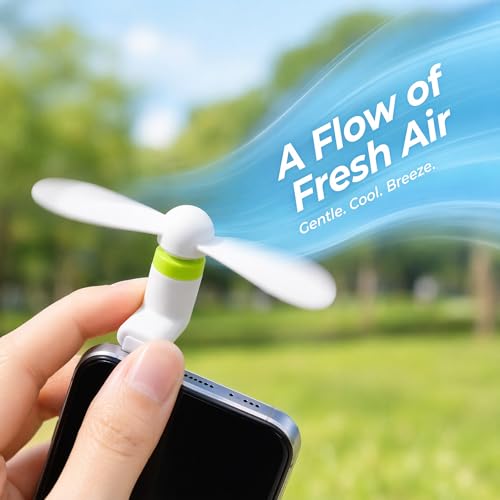 Thumbnail 4 de Beavorty 5pcs Mini Cell Phone Fan 2-in-1: Pocket-Sized USB C/Micro USB Cooler