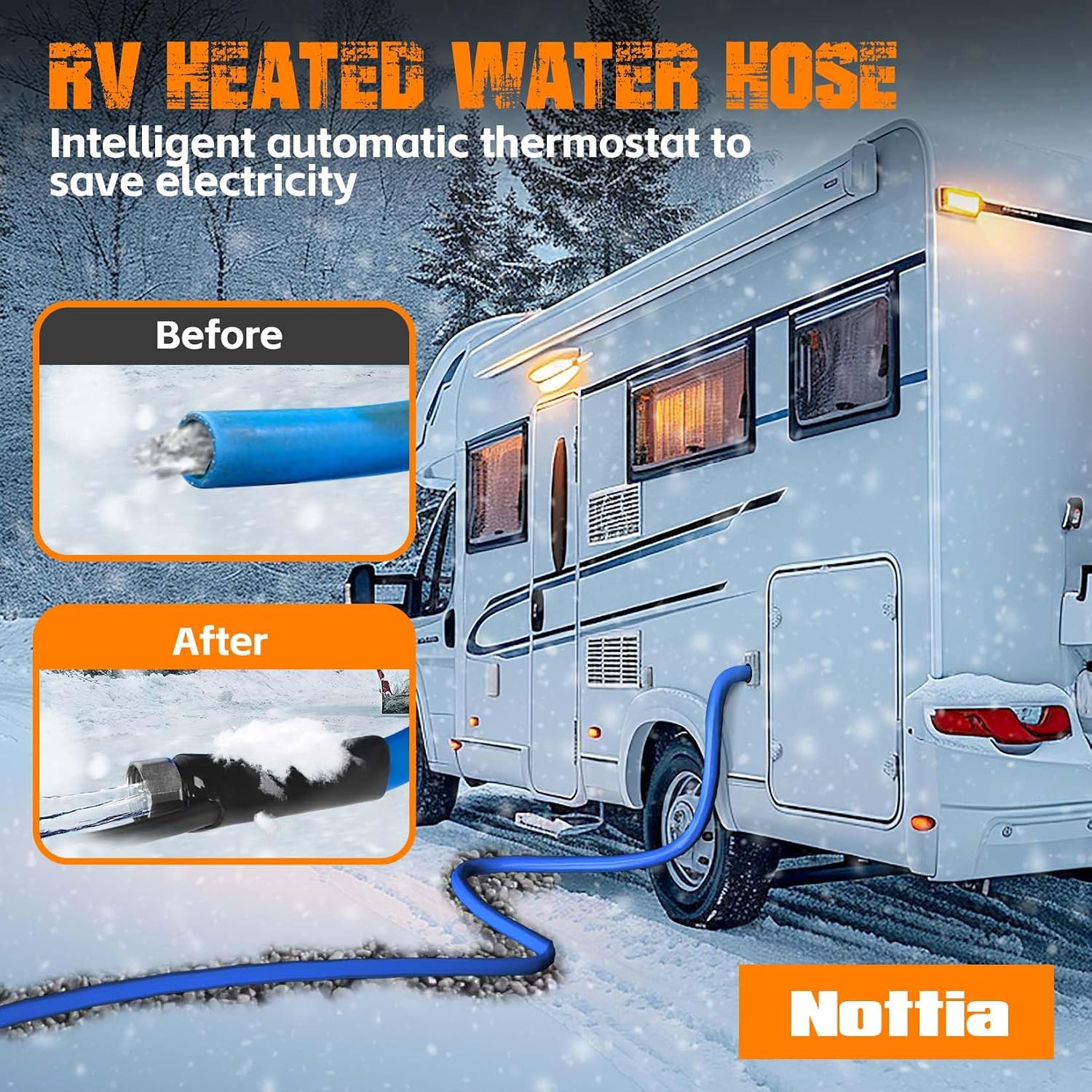 Detalle 2 de 30FT Heated Water Hose — Freeze Protection to -45°F 🚰
