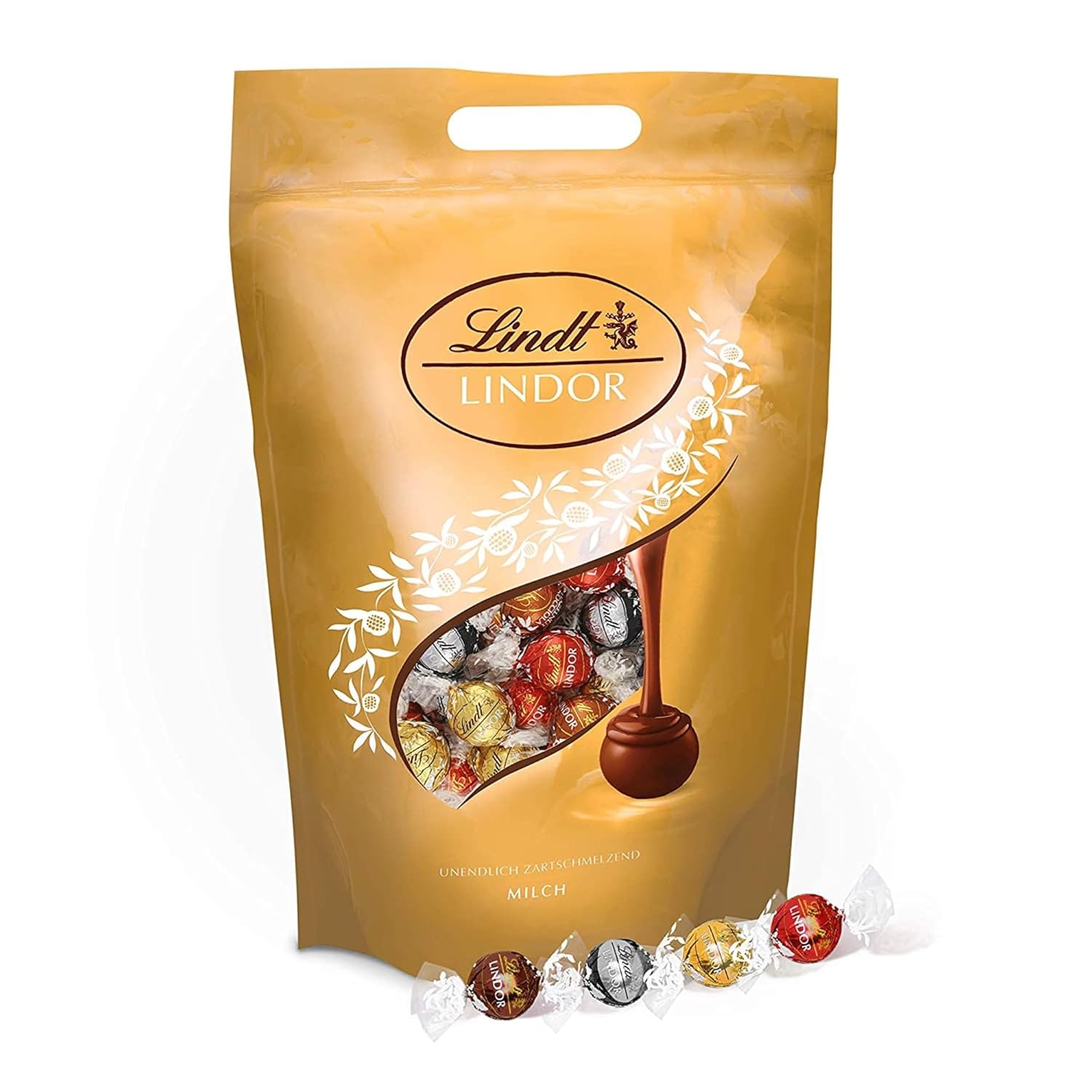 Detalle de Lindt Schokolade 2KG Beutel – LINDOR Kugeln Mix, Pralinengeschenk, Großpackung