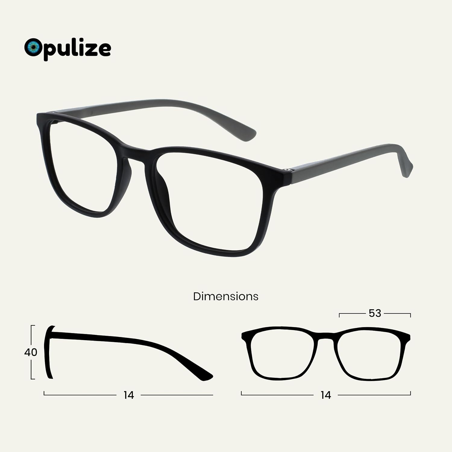 Detalle de OPULIZE Max R78 – okulary do czytania z dużą prostokątną oprawką unisex