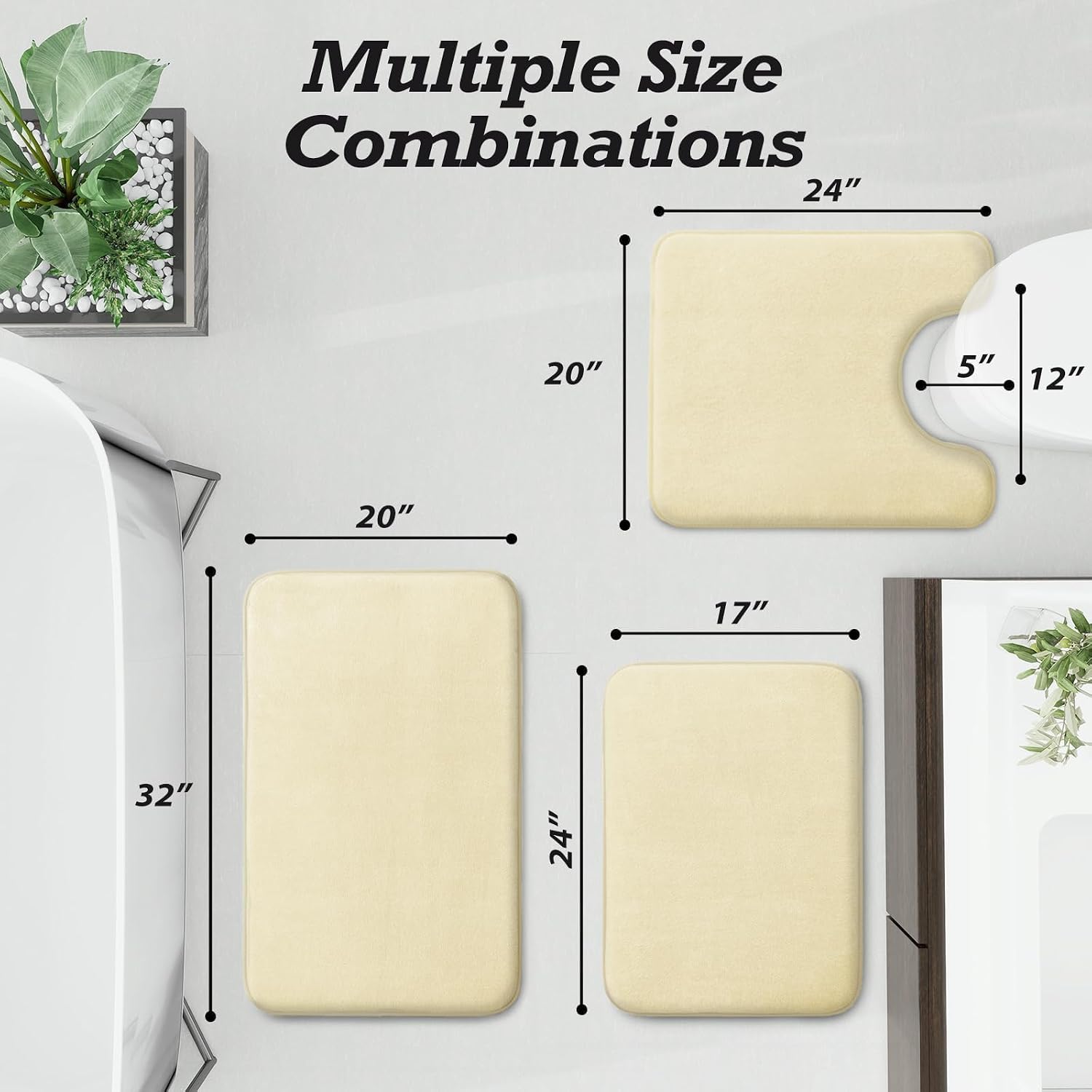Detalle de HUXMEYSON Memory Foam Bathroom Rug Set