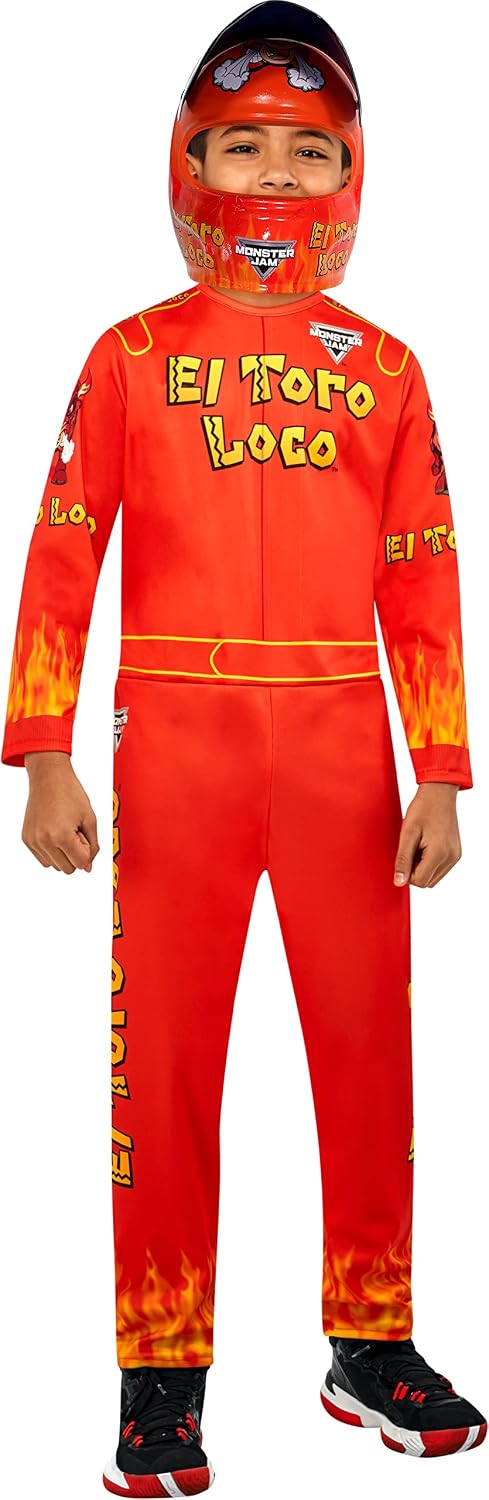 Thumbnail 1 de Rubies Monster Jam El Toro Loco Kids' Costume with Jumpsuit and Lift-Up Visor
