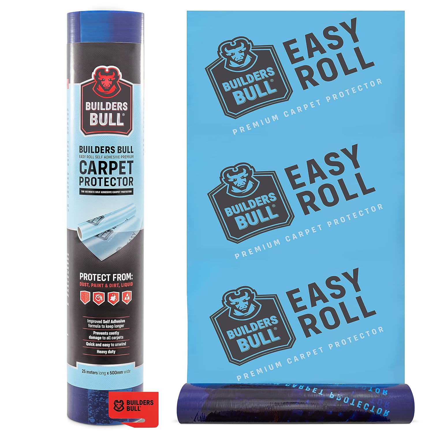 Detalle 2 de 100m Heavy-Duty Carpet Protector – Strong Self-Adhesive Floor Covering (Premium Plastic Carpet Covering) with Safety Cutter