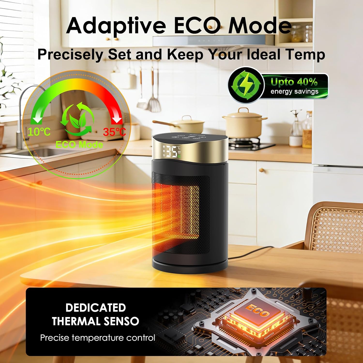 Thumbnail 4 de Electric Heater 1500W Portable PTC Ceramic Heater 📢