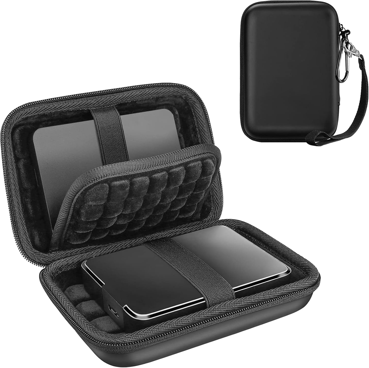 Detalle de ProCase Doppel-Tasche für 2 externe 2,5" Festplatten – robuster Schutz auf Reisen