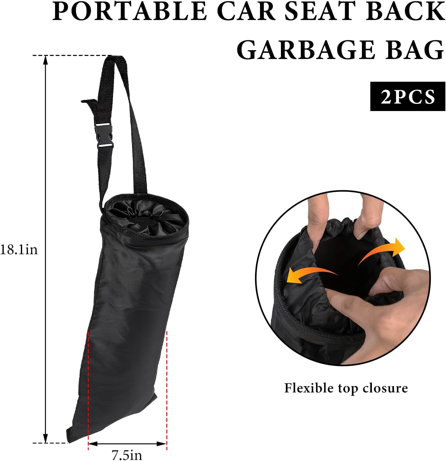 Detalle 2 de LSKASELUE Car Trash Bag, Oxford cloth
