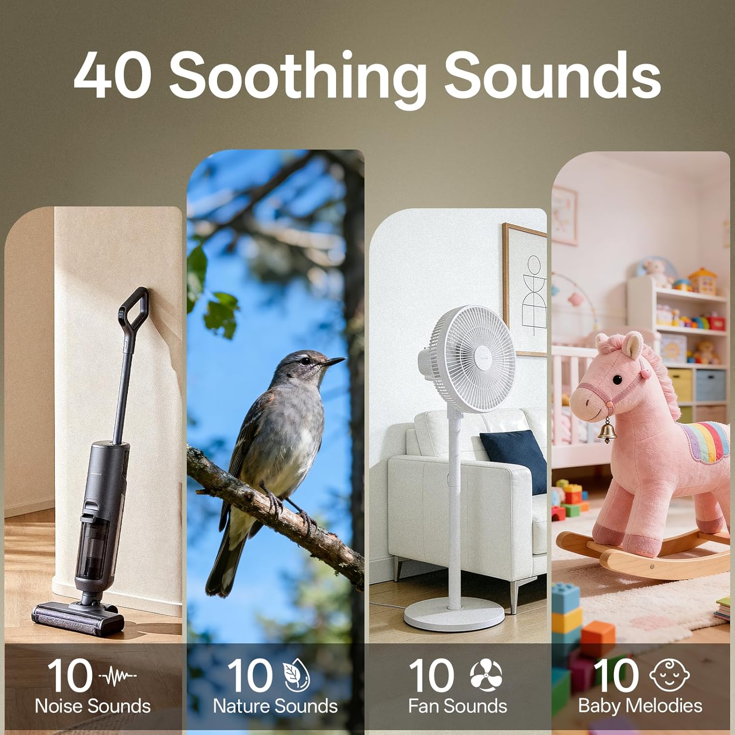 Thumbnail 1 de Hotmoon Cocoon 2 White Noise Sound Machine (Cocoon 2), Plug-in with 40 Relaxing Sounds, Dual-Speaker, Timer & Night Light