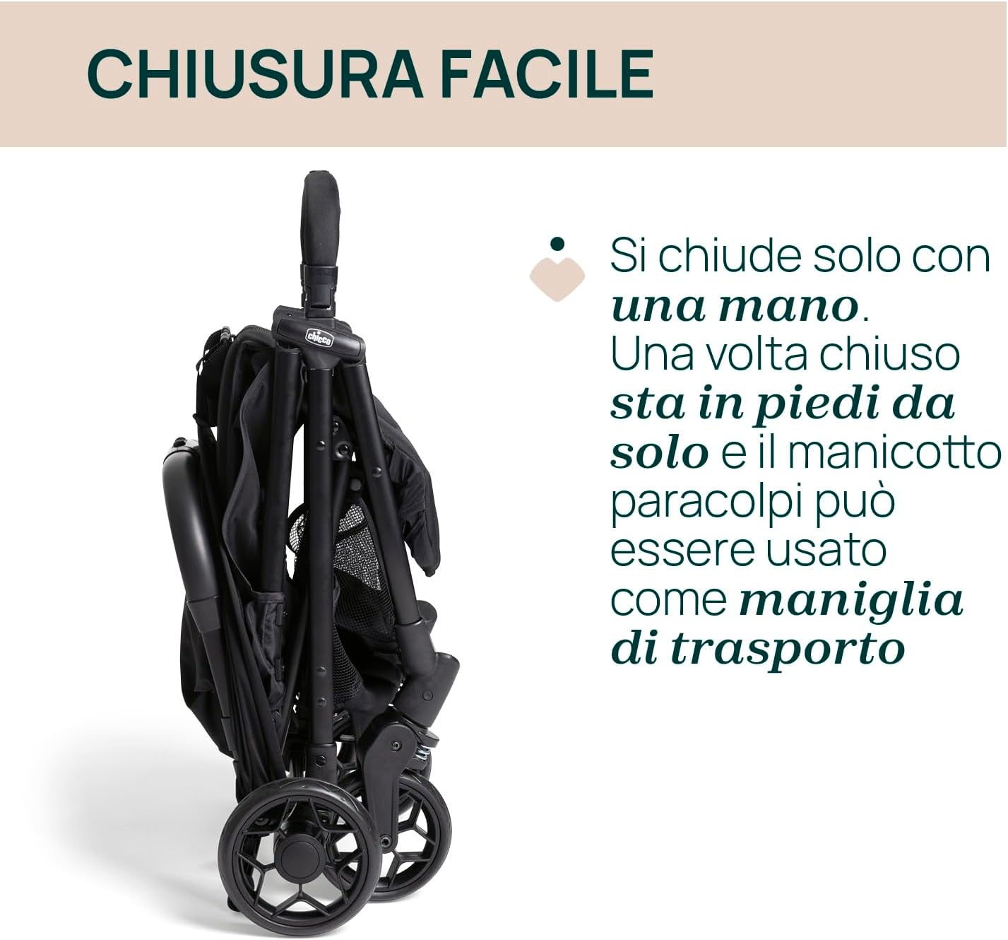 Detalle de Chicco Urbino: Passeggino leggero 0+ mesi - 22 kg, chiusura smart e capotte estensibile