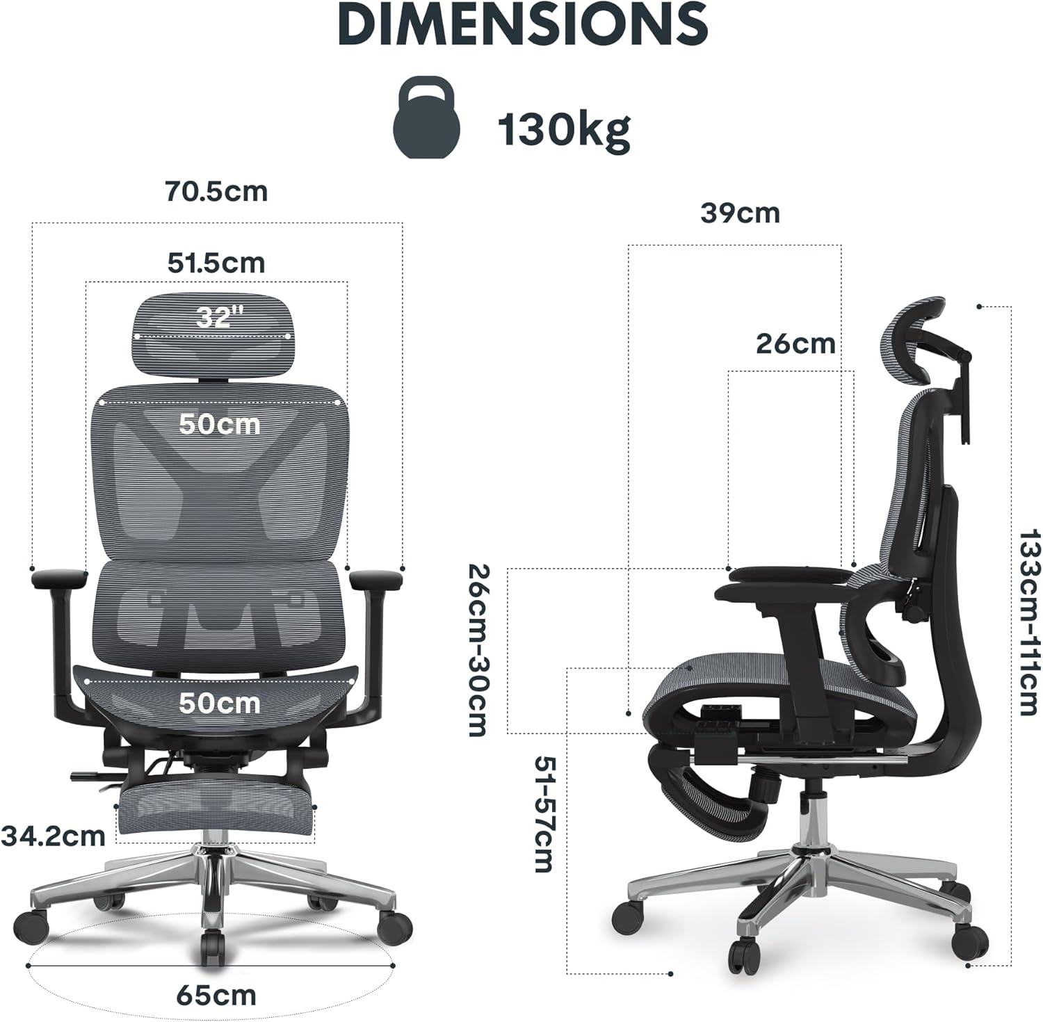Thumbnail 2 de FLEXISPOT C7 Pro Chaise de Bureau Ergonomique avec Repose-Pieds et Accoudoirs 3D