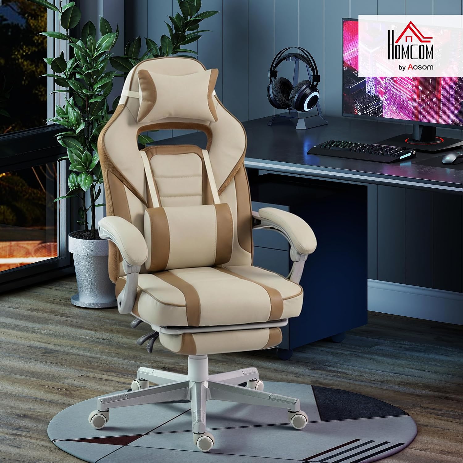 Detalle 2 de HOMCOM Silla Gaming reclinable 150°