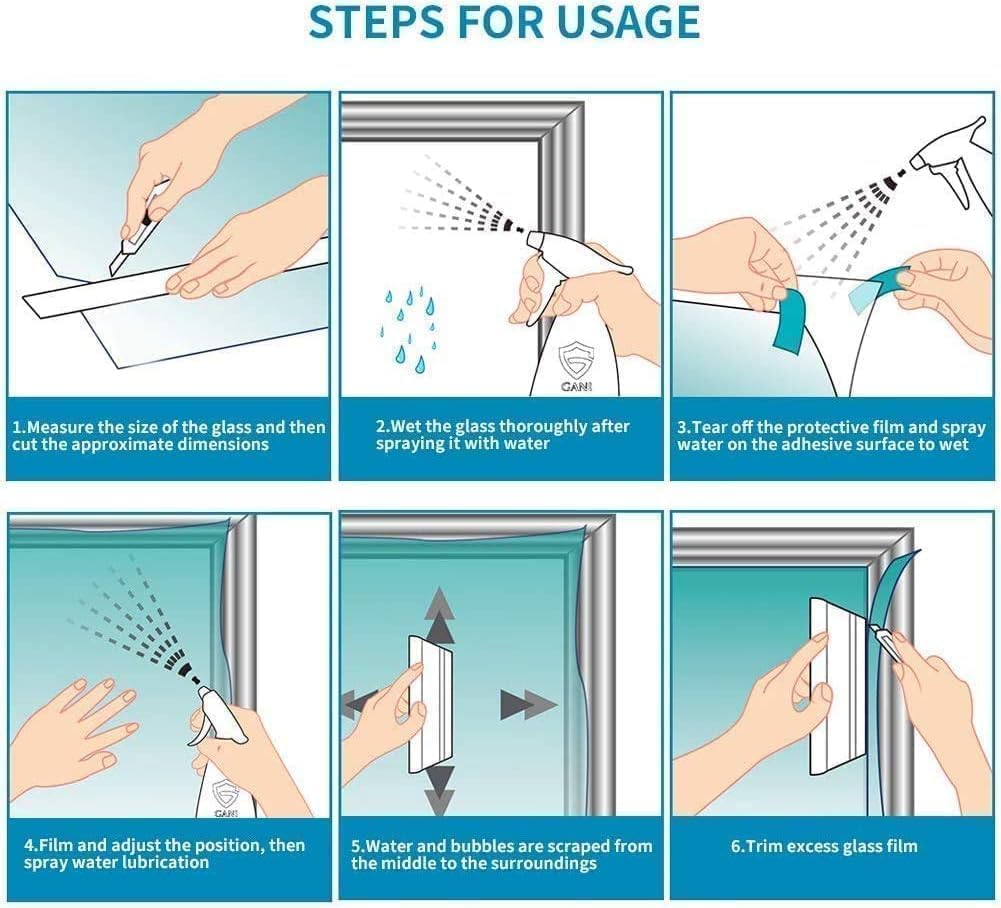 Thumbnail 6 de Film miroir pour fenêtre 60x400 cm – Privacy et protection UV/Chaleur avec accessoires d’installation