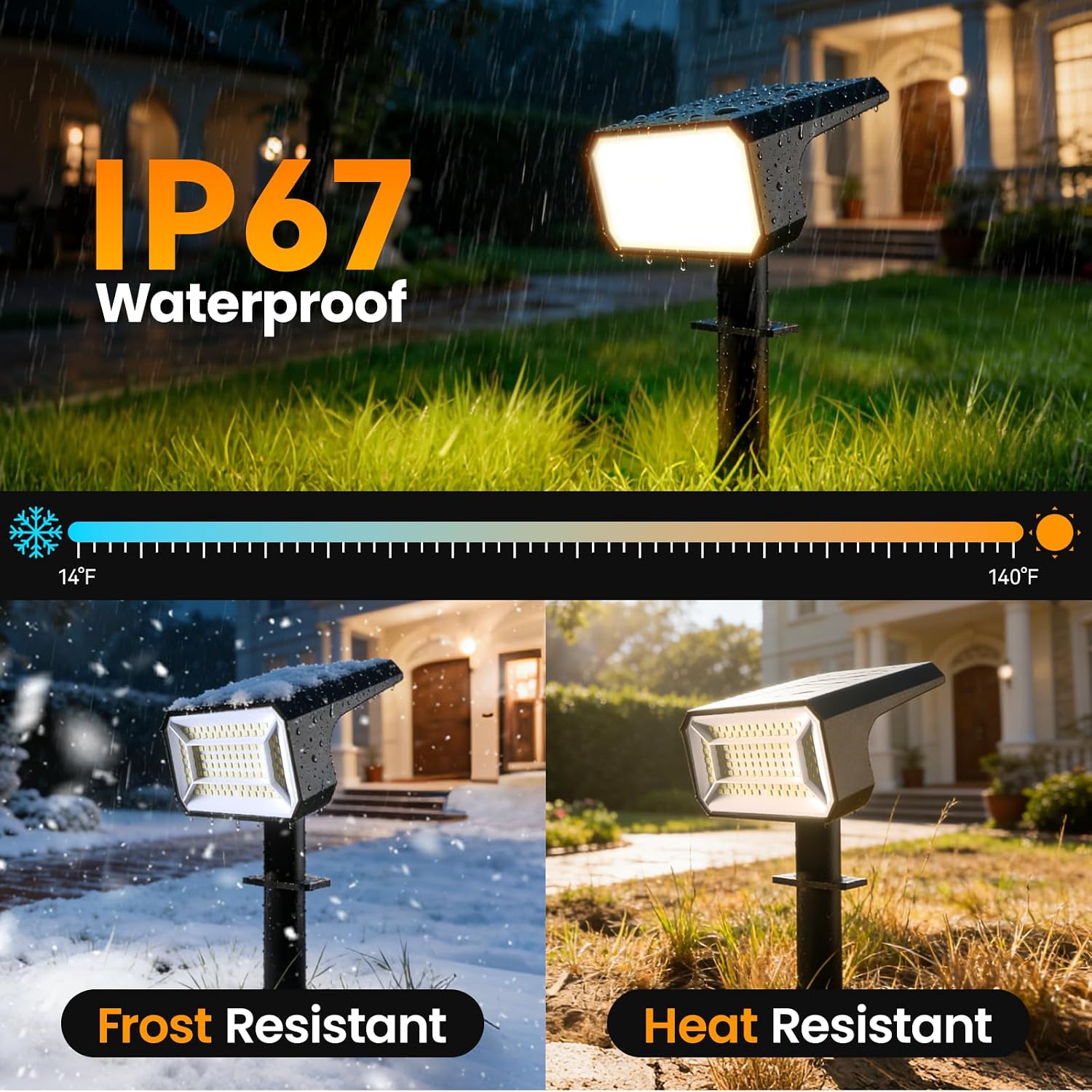 Detalle 1 de Fabrito SL-5051D Solar Spotlights, 8-Pack, 4 Modes, Warm White, IP67