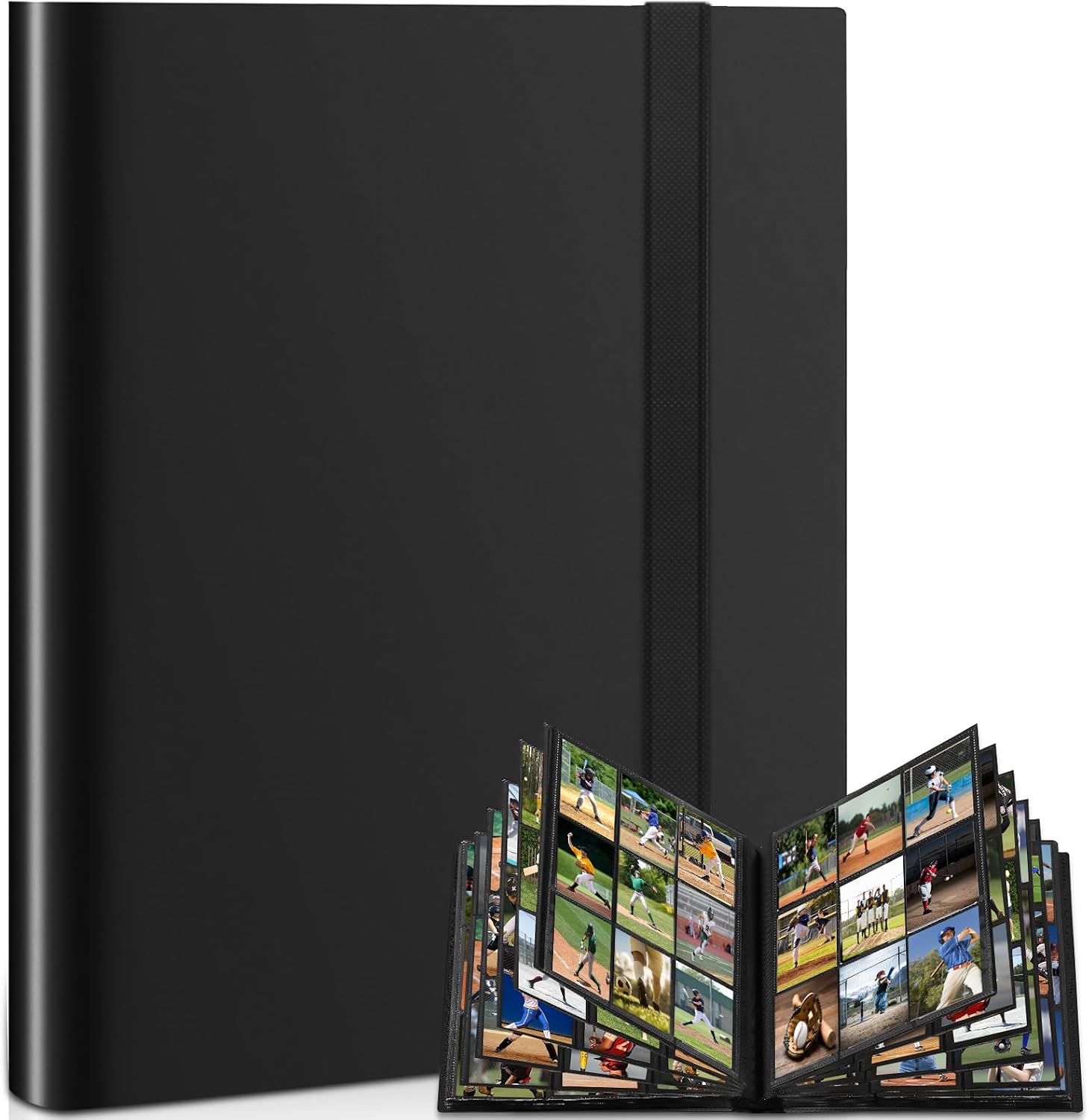 Detalle de Album raccoglitore 468 carte (9 tasche per pagina) impermeabile in PU per MTG/TCG/Calcio-Baseball e figurine da scambio – Nero