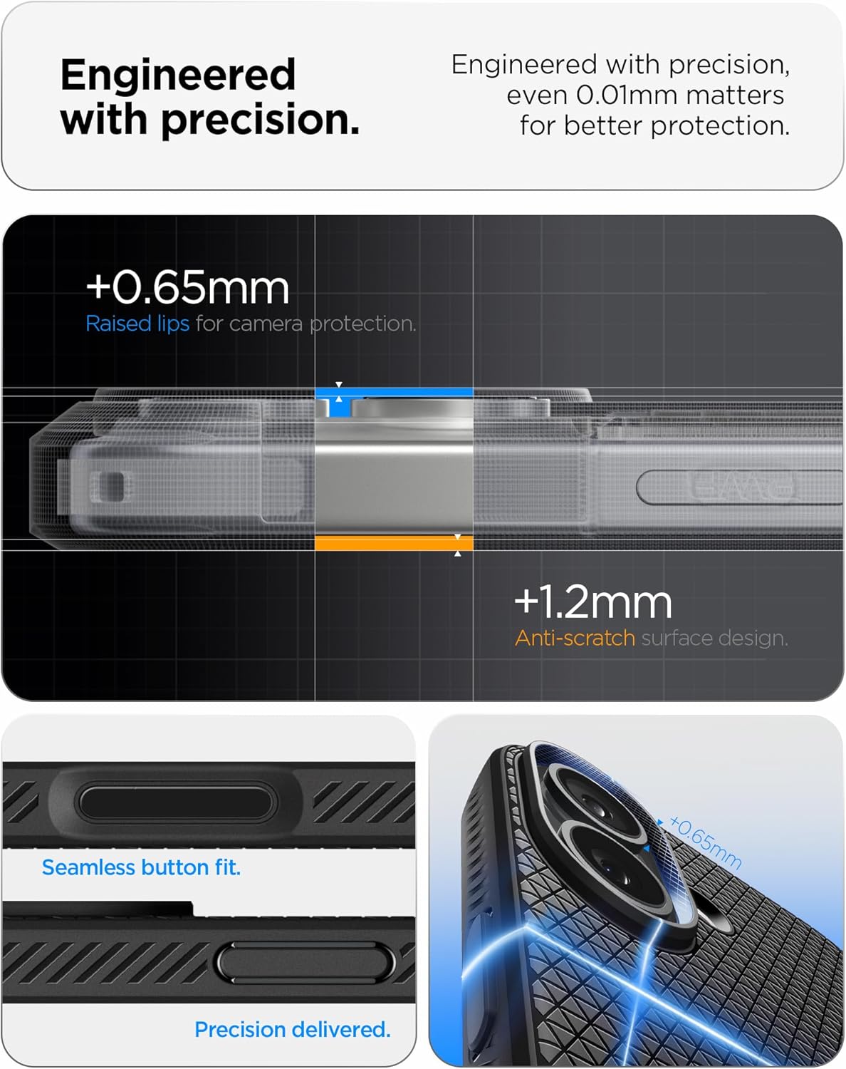 Detalle de Spigen iPhone 17 Hülle – rutschfestes Slim TPU Case mit Truss-Design und Sound Tunnel