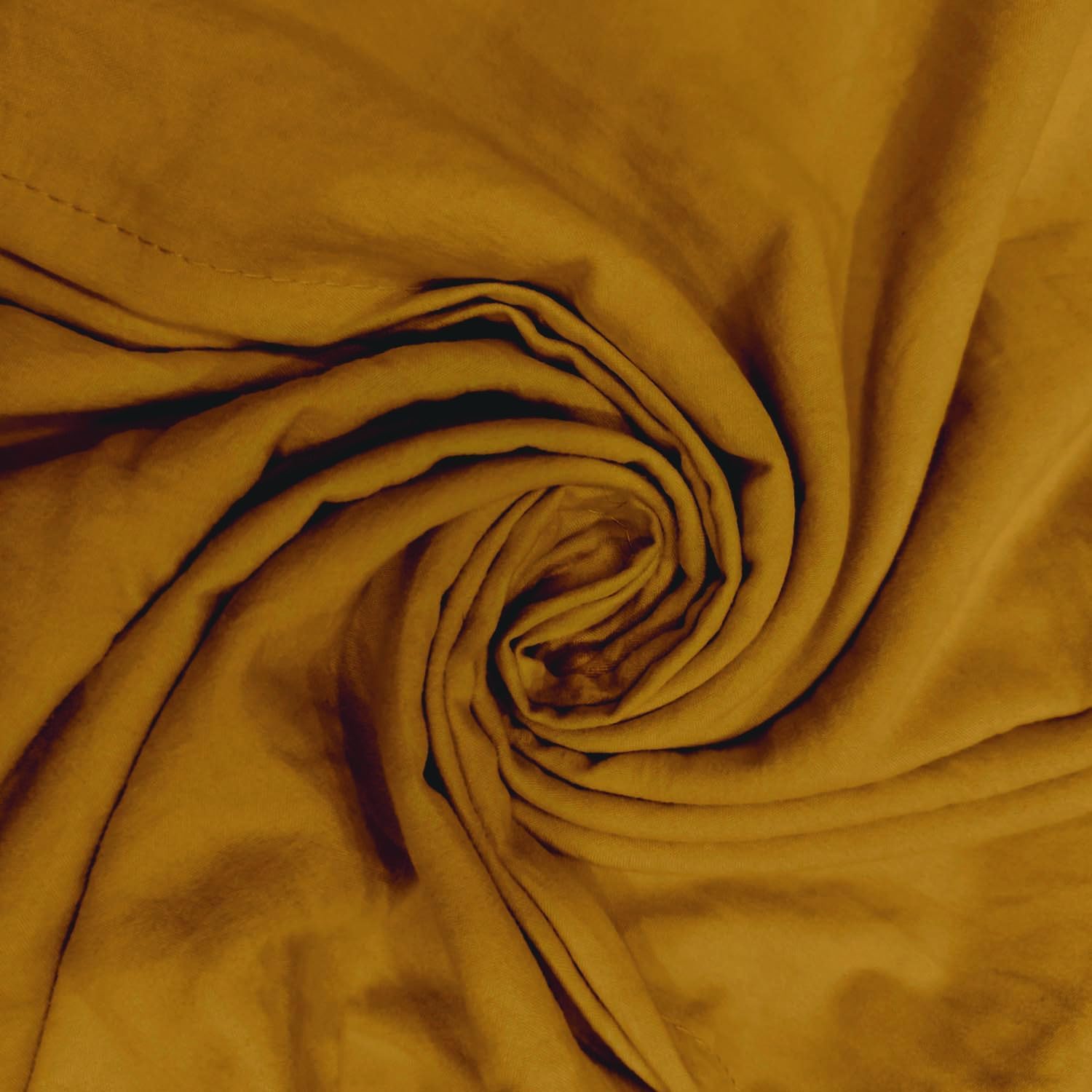Detalle de Intemporel Parure Housse de Couette en Microfibre lavée 140x200 cm Boheme Moutarde – Soleil d’Ocre