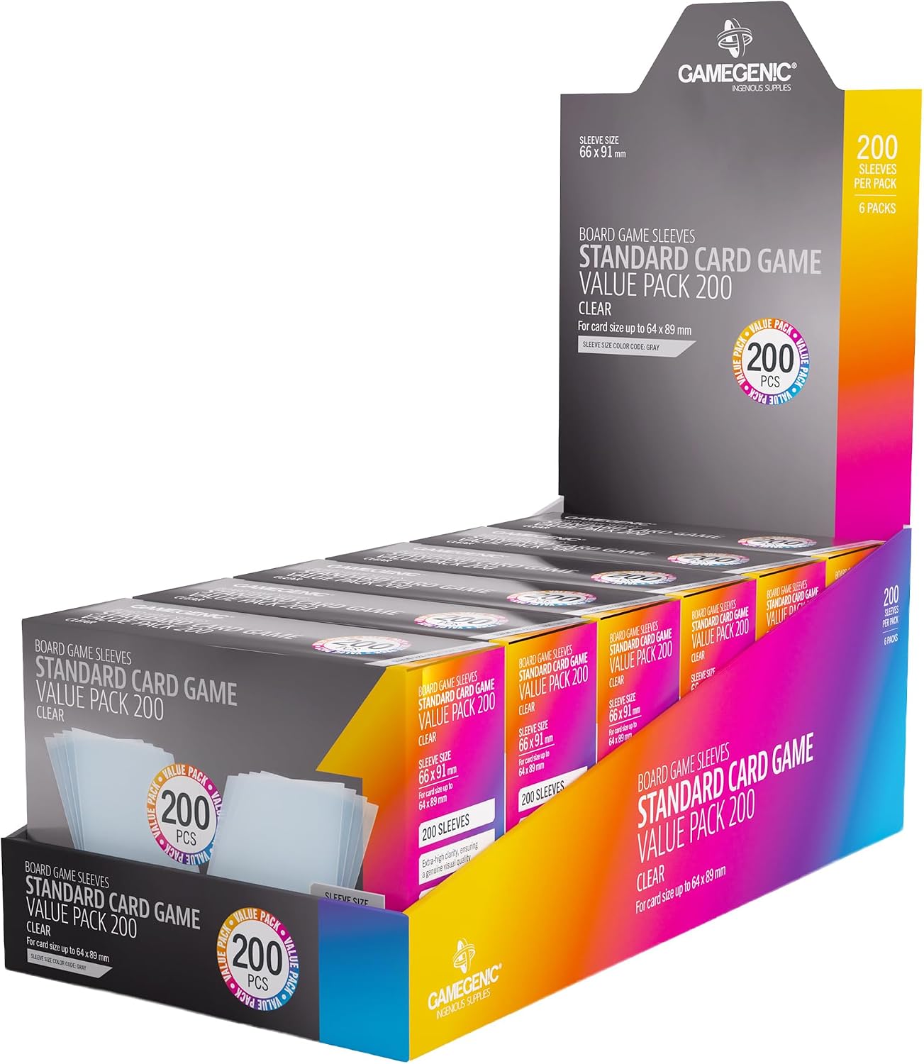 Detalle 2 de Gamegenic Unit Prime Sleeves, 200 Standard Clear Card Sleeves, 100 Microns