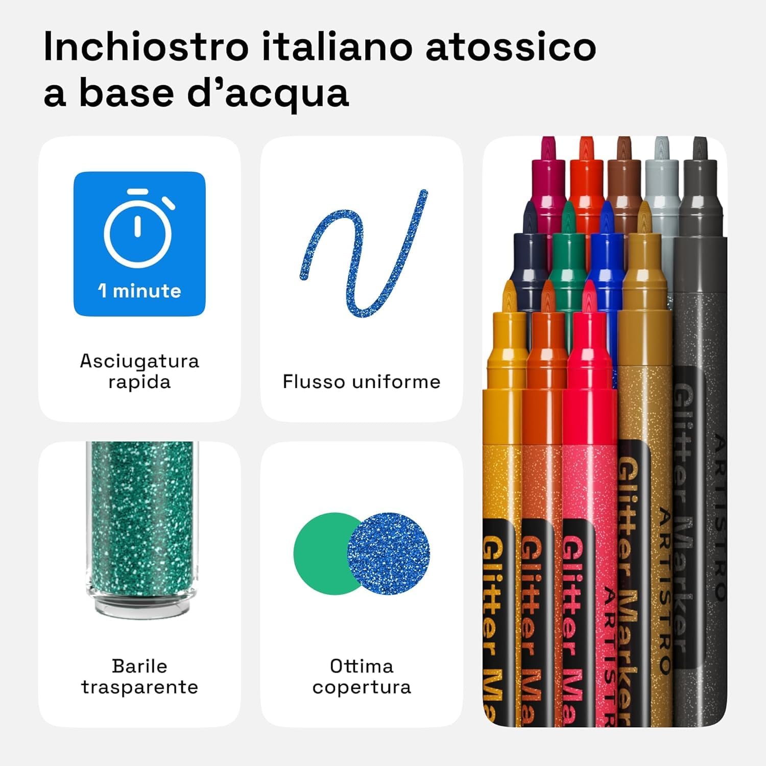 Thumbnail 4 de ARTISTRO Glitter Paint Pens 0.7mm 12ct