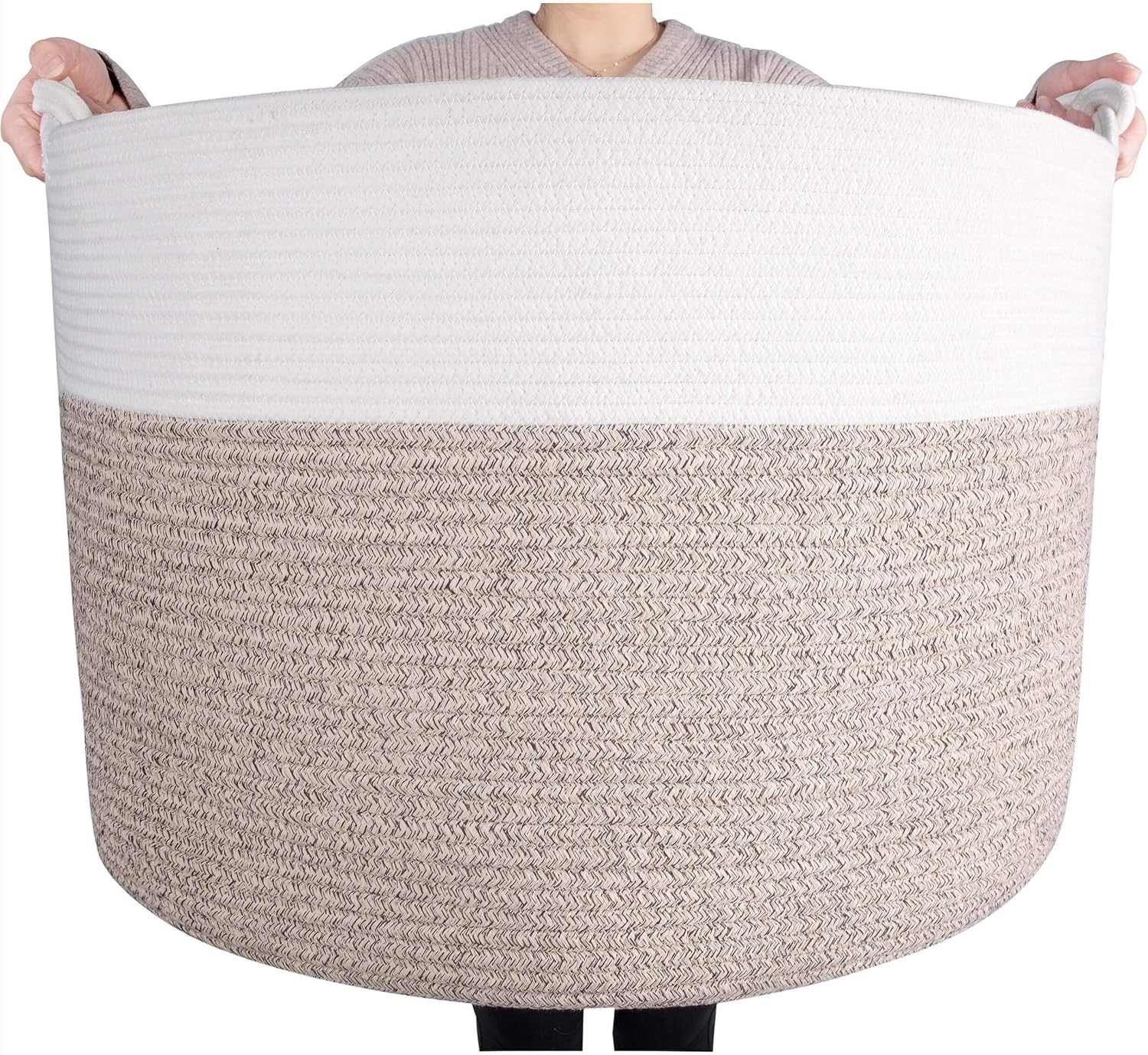 Detalle de MINTWOOD Cotton Rope Storage Basket 22 x 16 in