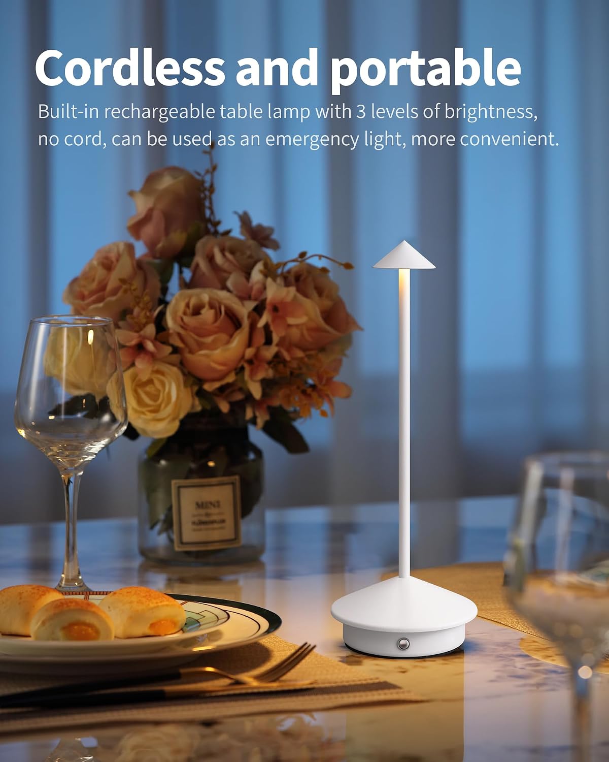 Detalle 2 de NEWSEE Cordless Table Lamp Set, 5000mAh