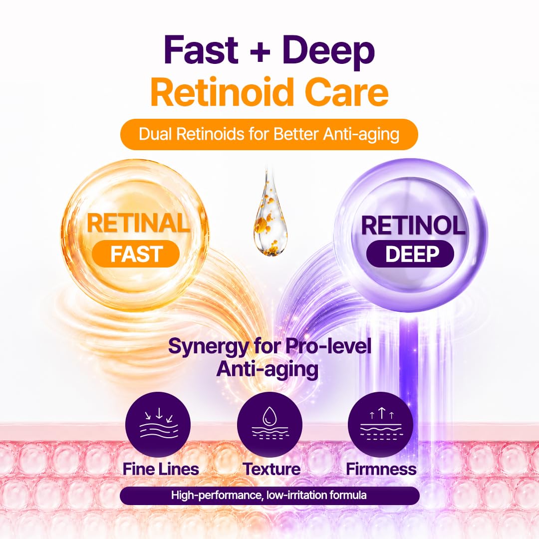 Detalle de PURITO Retinol 0.1% + Retinal 0.1% Anti-Aging Serum – Dual-Retinol-Formel für glattere Haut