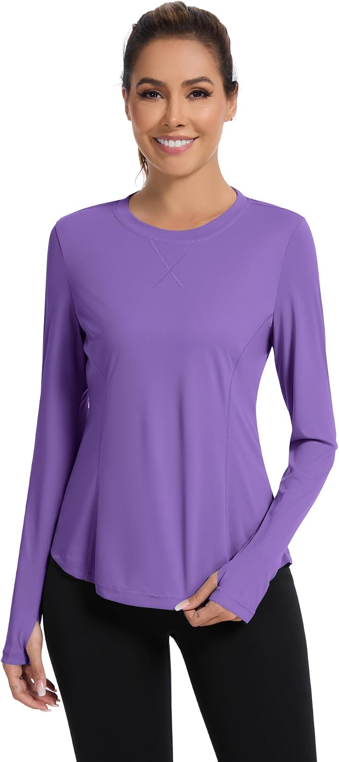 Detalle 2 de Avoogue Women UPF 80+ UV Long Sleeve Shirt with Thumb Holes – Quick Dry Athletic Top