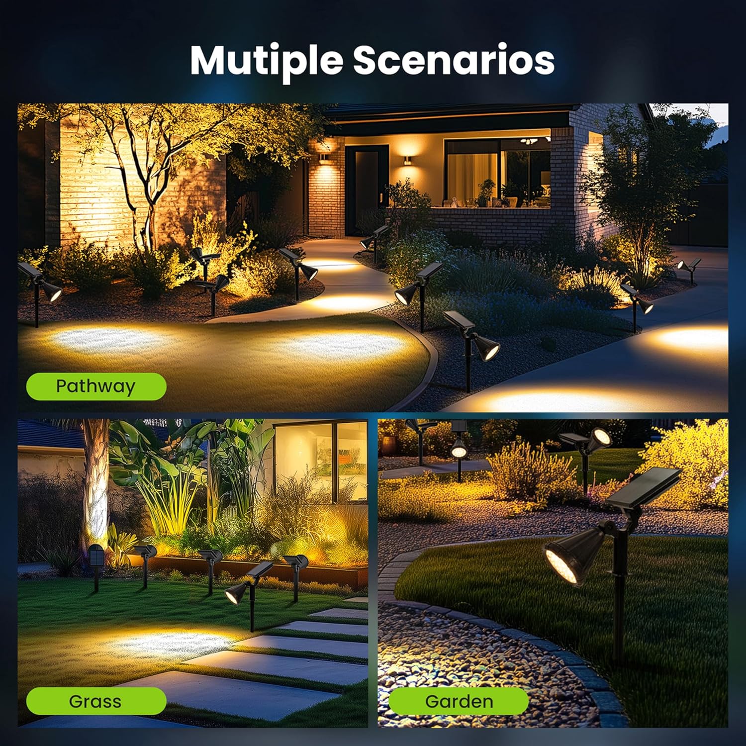 Thumbnail 6 de Solpex Solar Spot Lights Outdoor Garden (IP65) – 25 LED, Warm White, Adjustable Head, 4-Pack