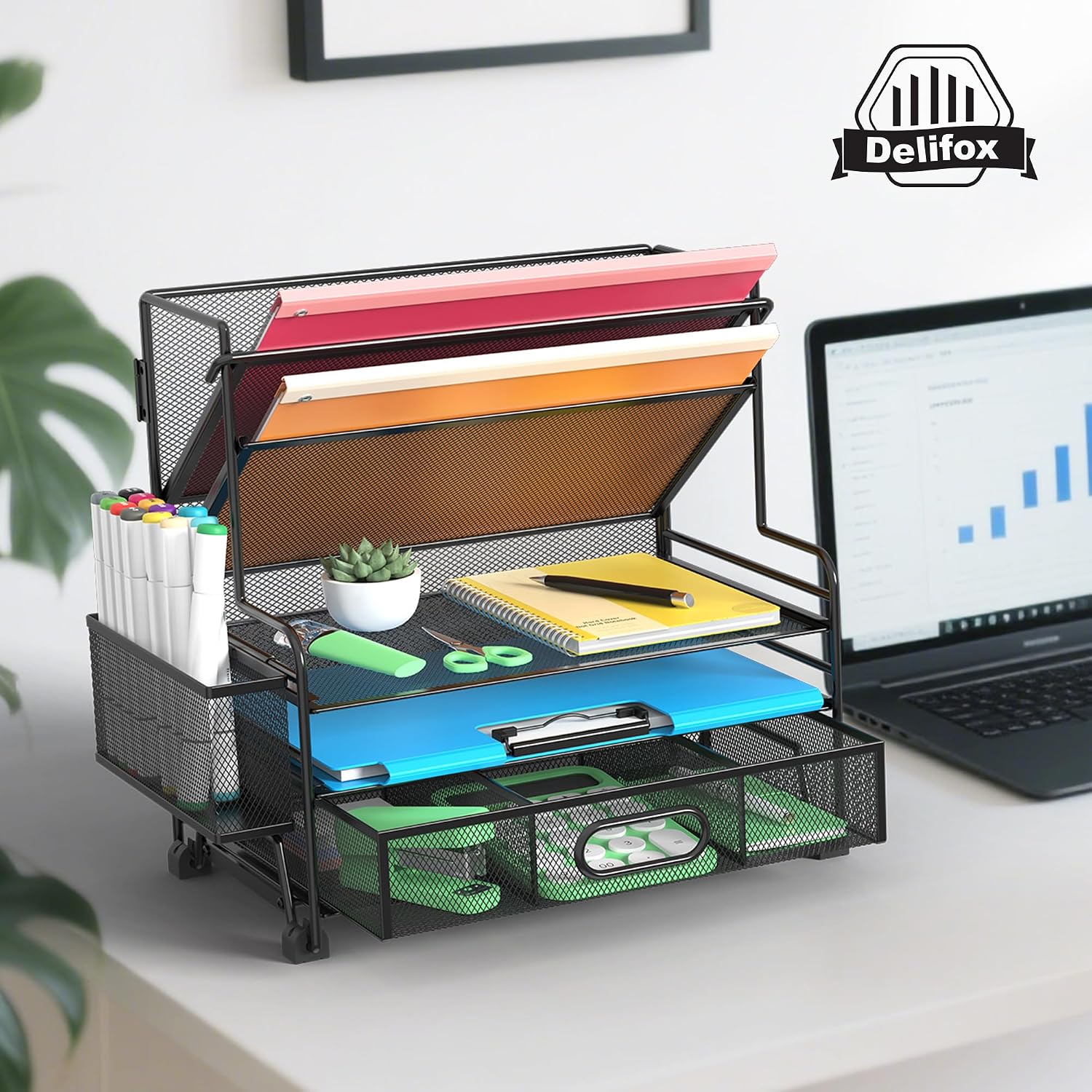 Thumbnail 6 de Desk Organizer with Drawer, 5-Tier