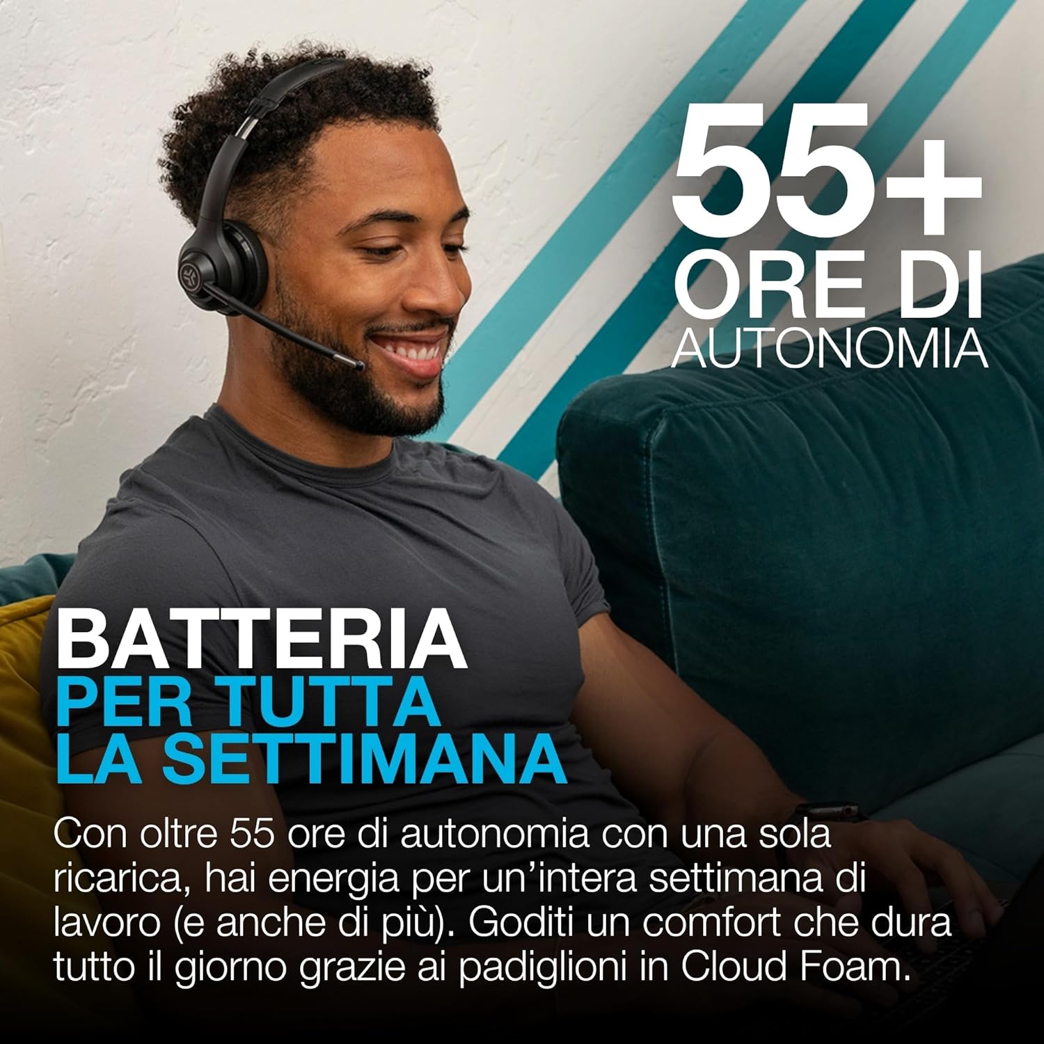 Thumbnail 1 de JLab Go Work cuffie wireless 2ª generazione, 55+ ore