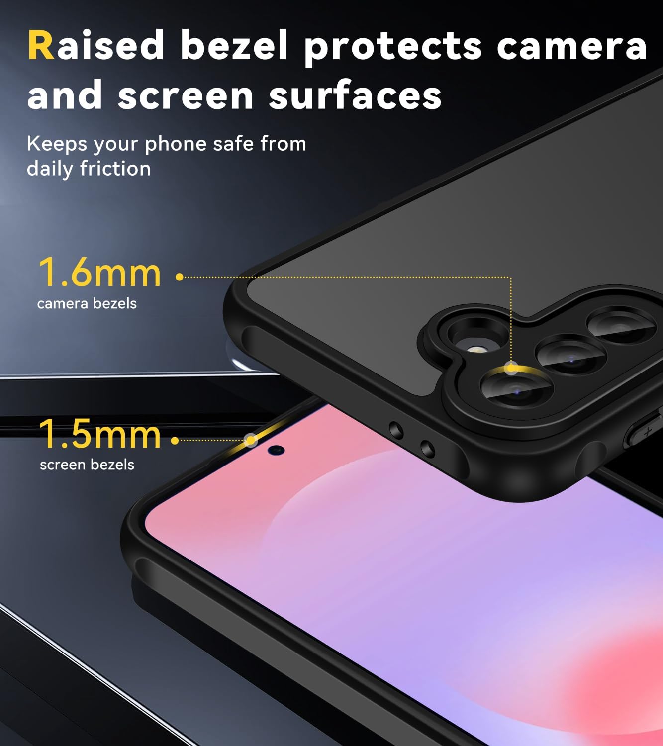 Detalle de ivoler Case for Samsung Galaxy A37 5G with 2 Tempered Glass Screen Protectors – Military-Grade Shockproof, Matte Back