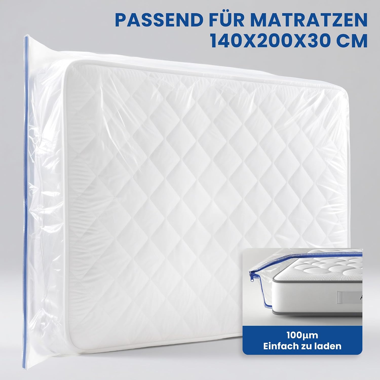 Detalle 2 de Aonext pokrowiec na materac 140 x 200 x 30 cm, PE, wodoodporny, z zamkiem