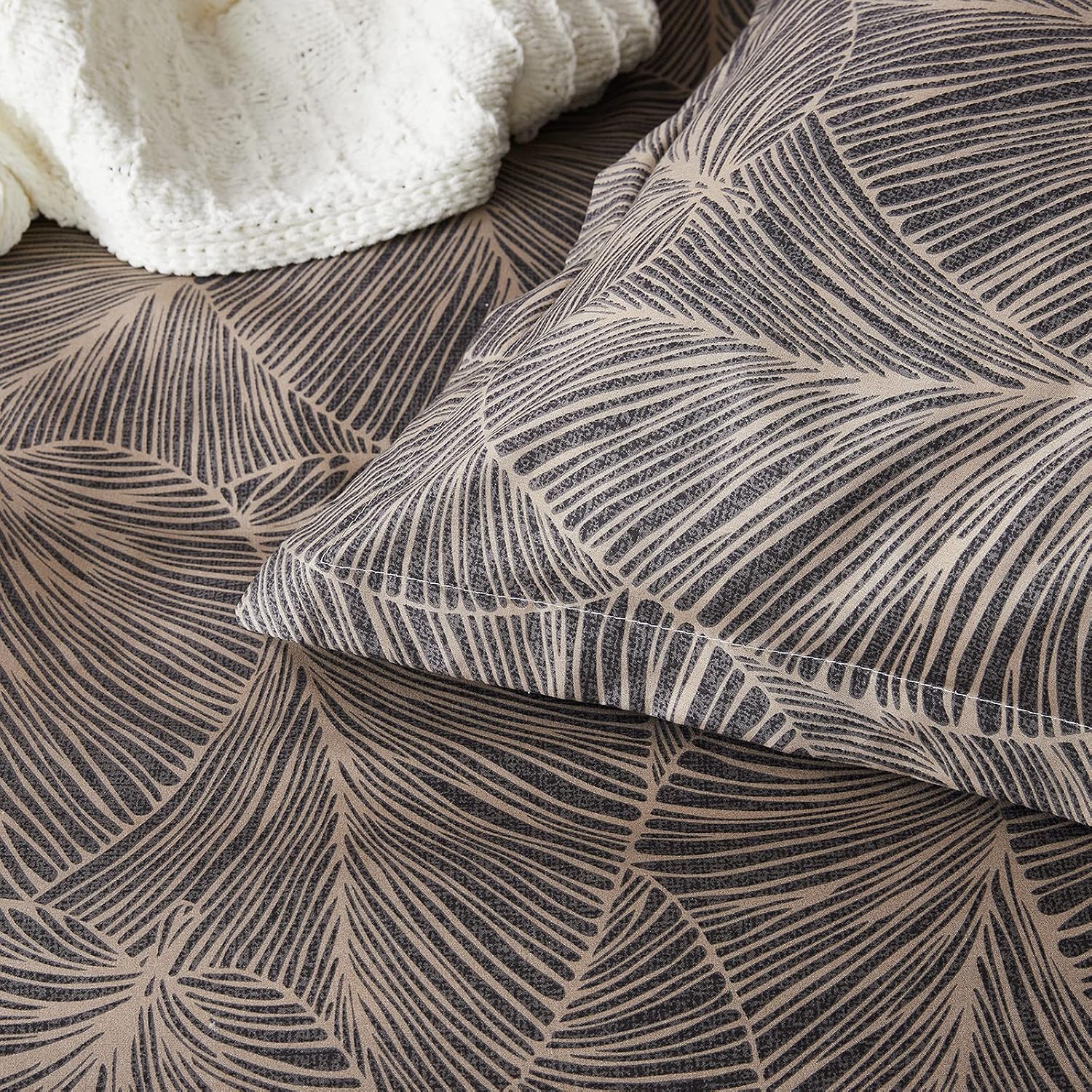 Thumbnail 3 de Parure Housse de Couette Feuilles Tropicales Jemiipee — 200x200 cm + 2 taies 50x70 cm