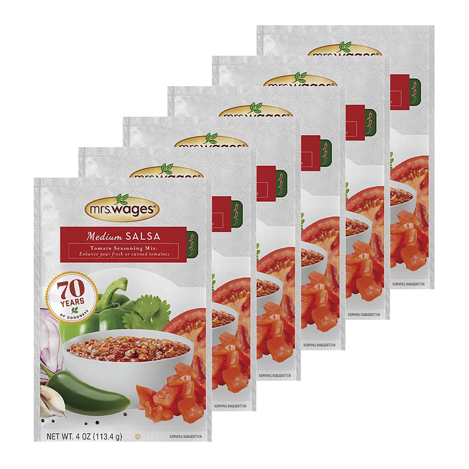 Thumbnail 3 de Mrs. Wages Medium Salsa Canning Mix, Medium Heat, 6-Pack, 4 oz Pouches