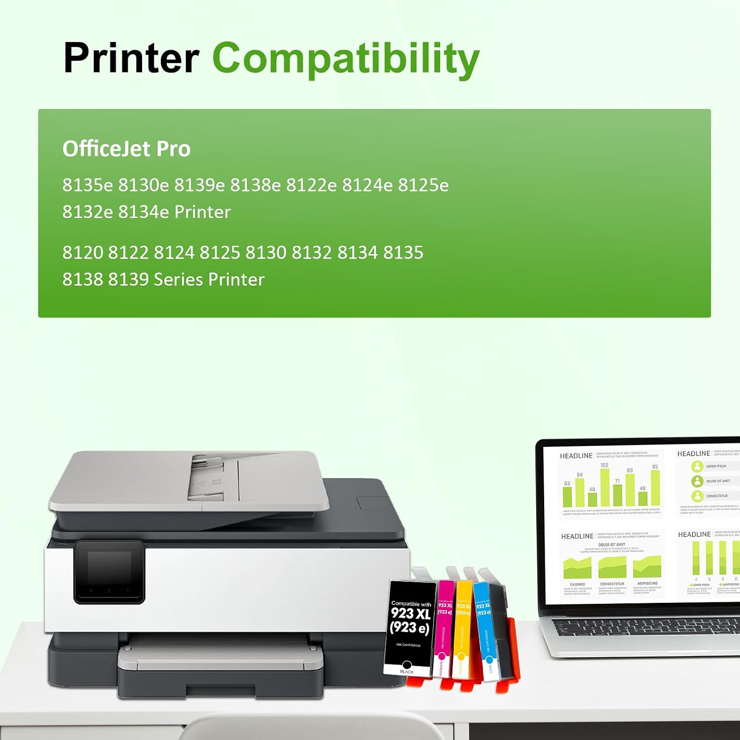Thumbnail 1 de Toner H-Party 923XL Ink Cartridge Combo Pack for OfficeJet Pro Printers
