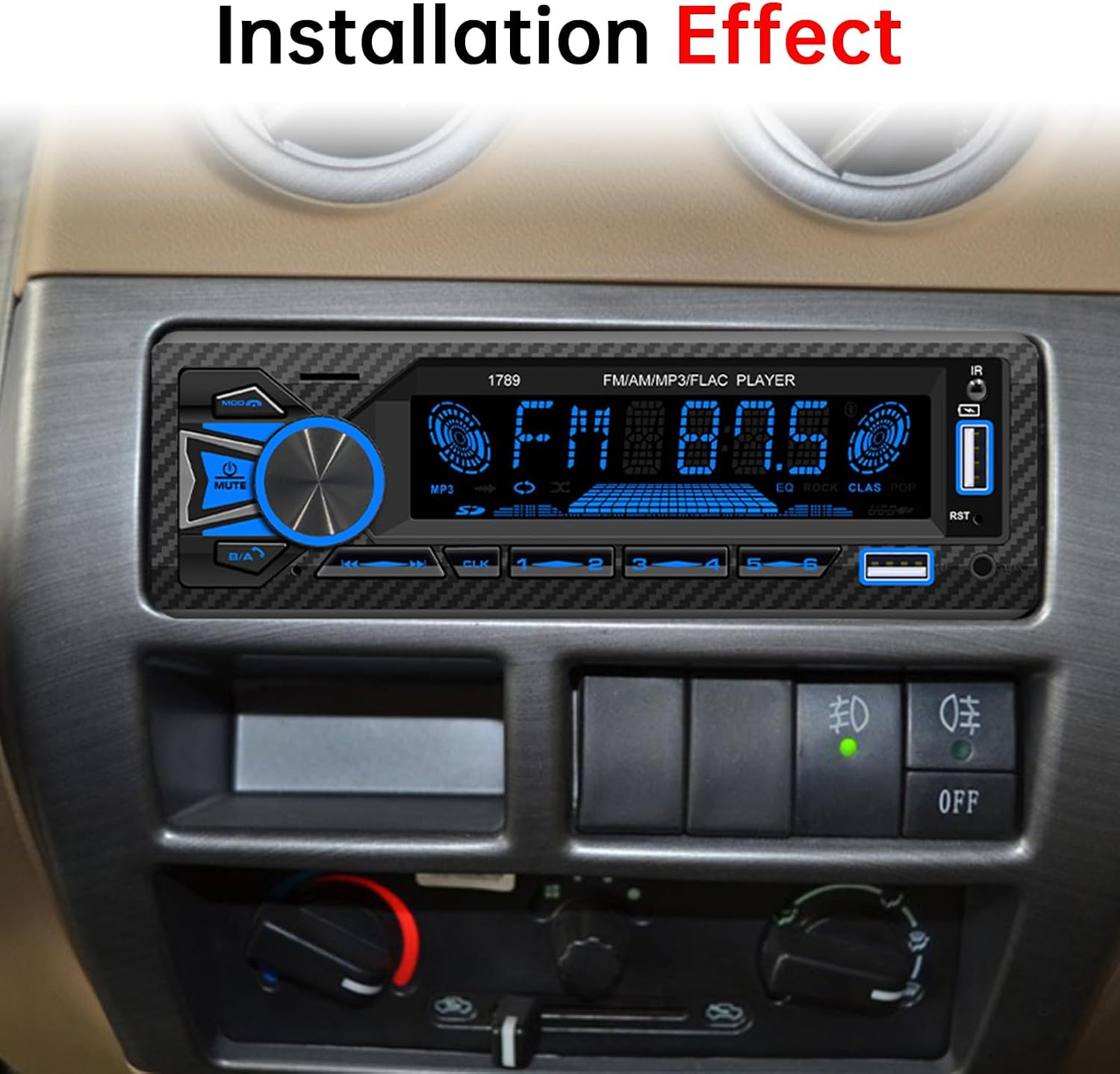 Thumbnail 6 de ePathChina Car Audio Bluetooth Single DIN Car Stereo with 12V Power, VA LCD Screen and Dual USB