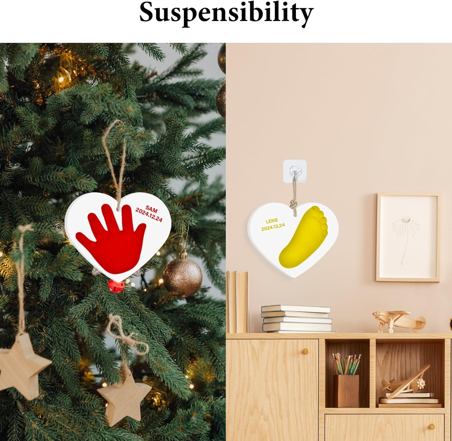 Detalle de Baby Handprint Ornament Kit – Personalised Keepsakes with Non-Toxic Clay