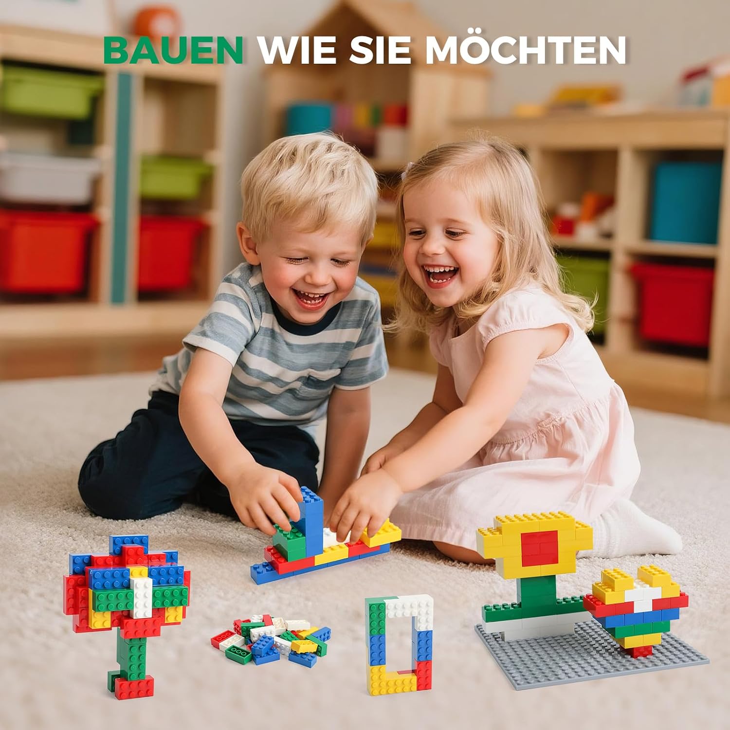 Thumbnail 6 de HUIZDQ 2x4 500-piece building bricks set (multicolour) for creative, compatible builds